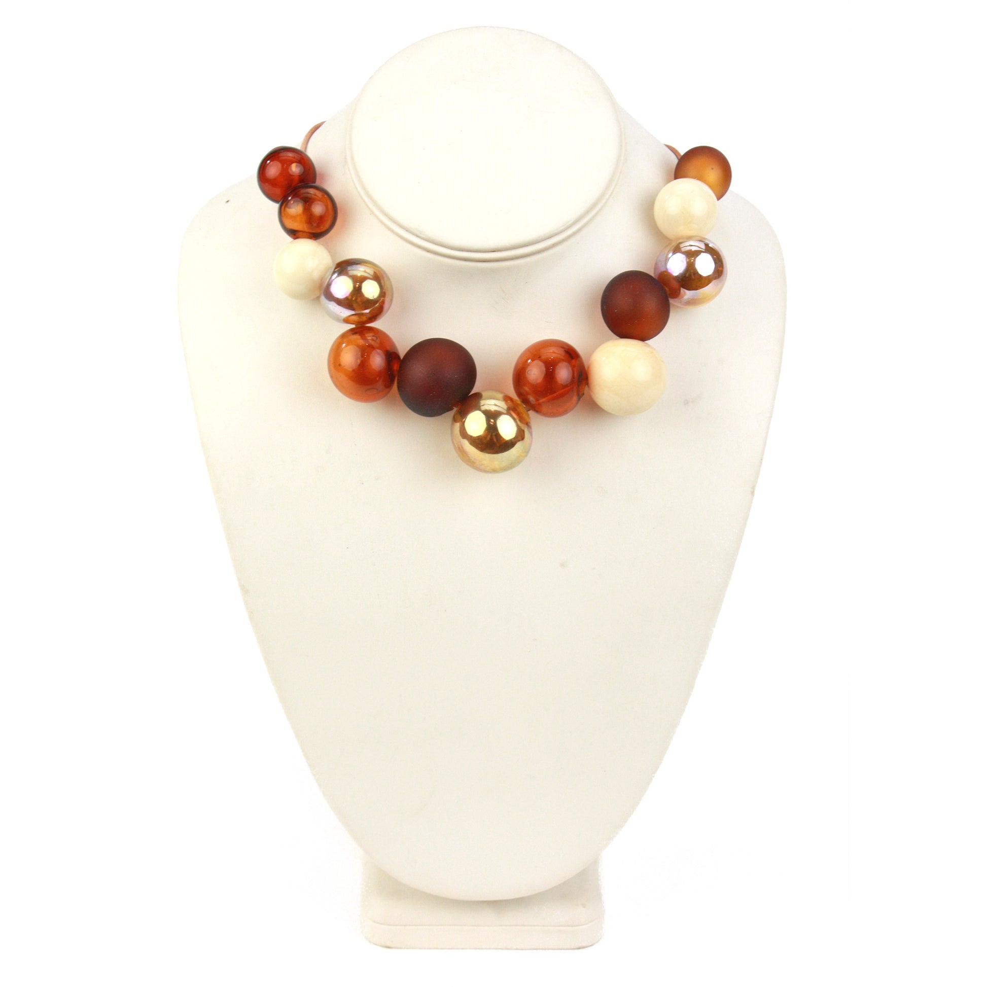 Offset Bolla Adjustable Leather and Glass Bead Necklace
