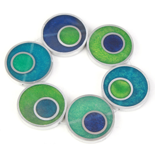 Resinique Double Circle Bracelet – Blue & Green Elegance