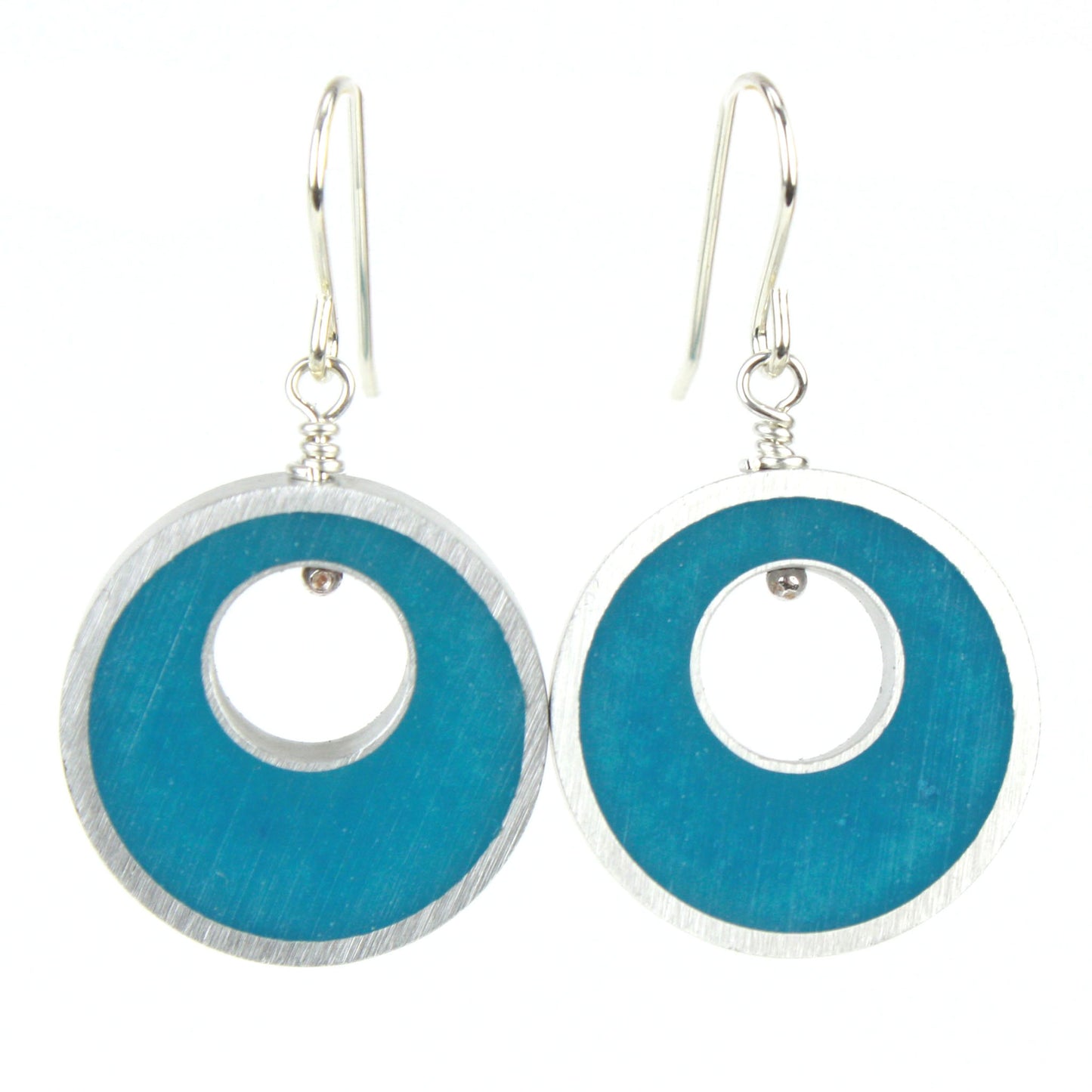 Spotlight earrings in blue-green