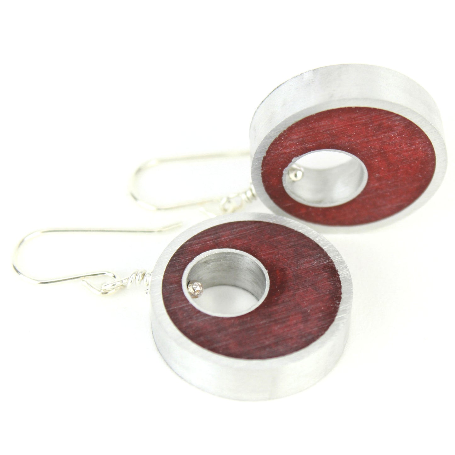 Spotlight earrings in ruby red