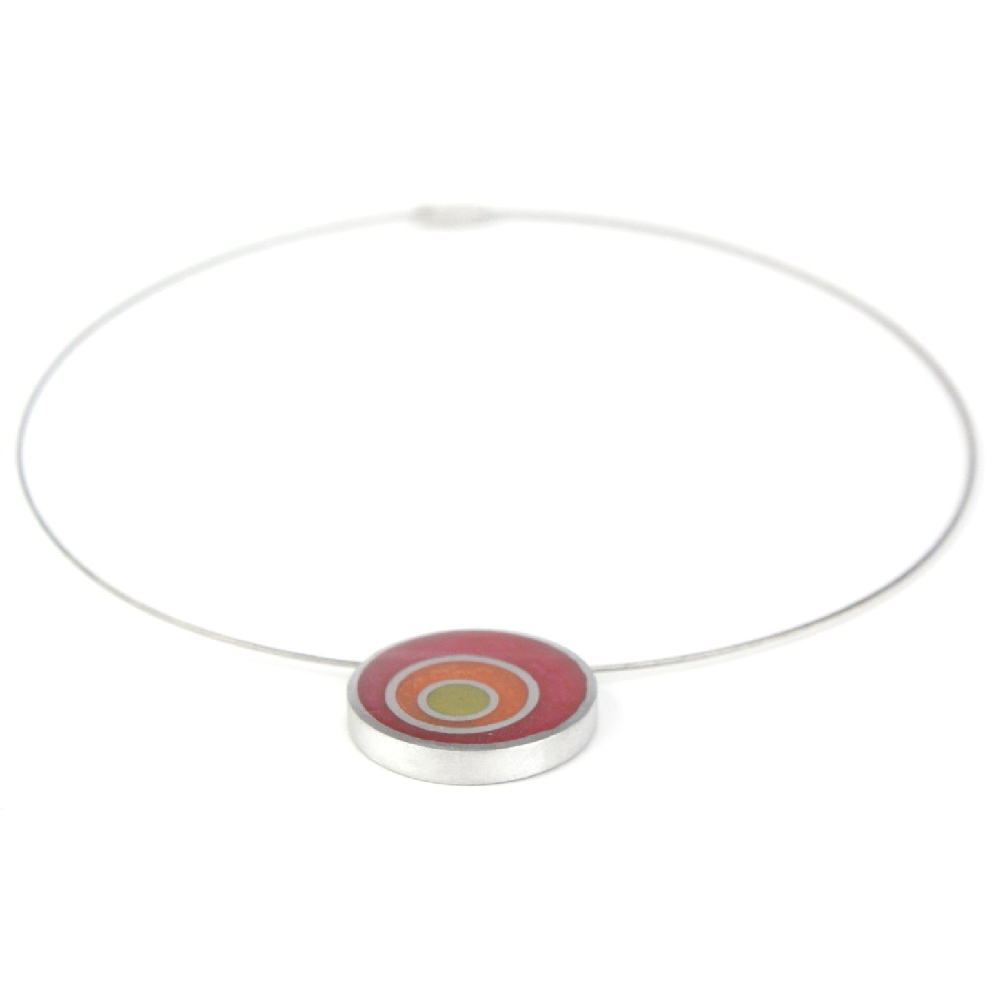 Resinique triple circle necklace - Pink, orange and yellow