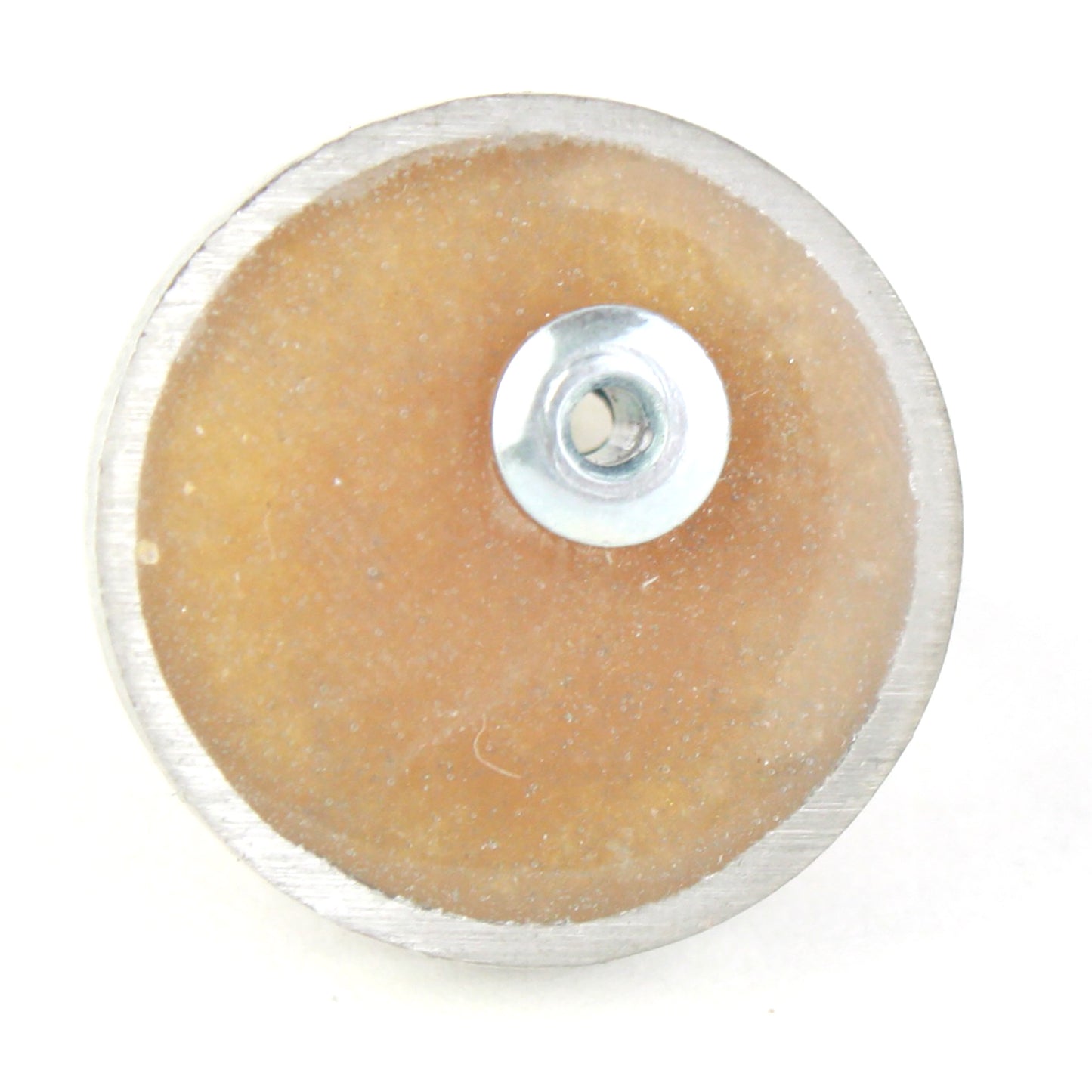 Gold Resinique Single Circle Ring with salvaged aluminum setting and adjustable band, featuring a soft golden eco-resin centerpiece.