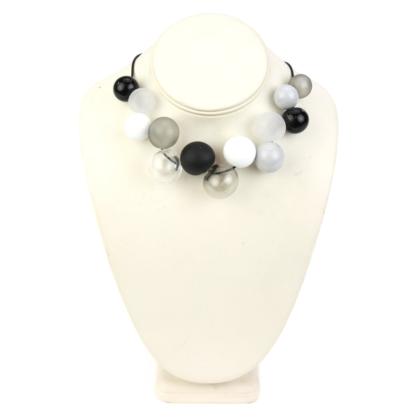 Bolla offset necklace -Black and white