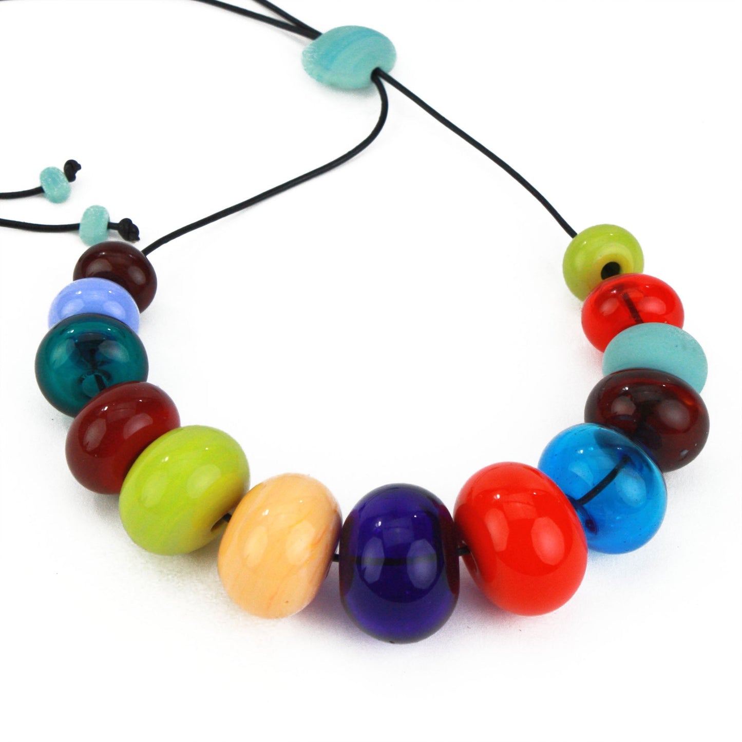 13 bead Bubble necklace - multi-colored -wholesale