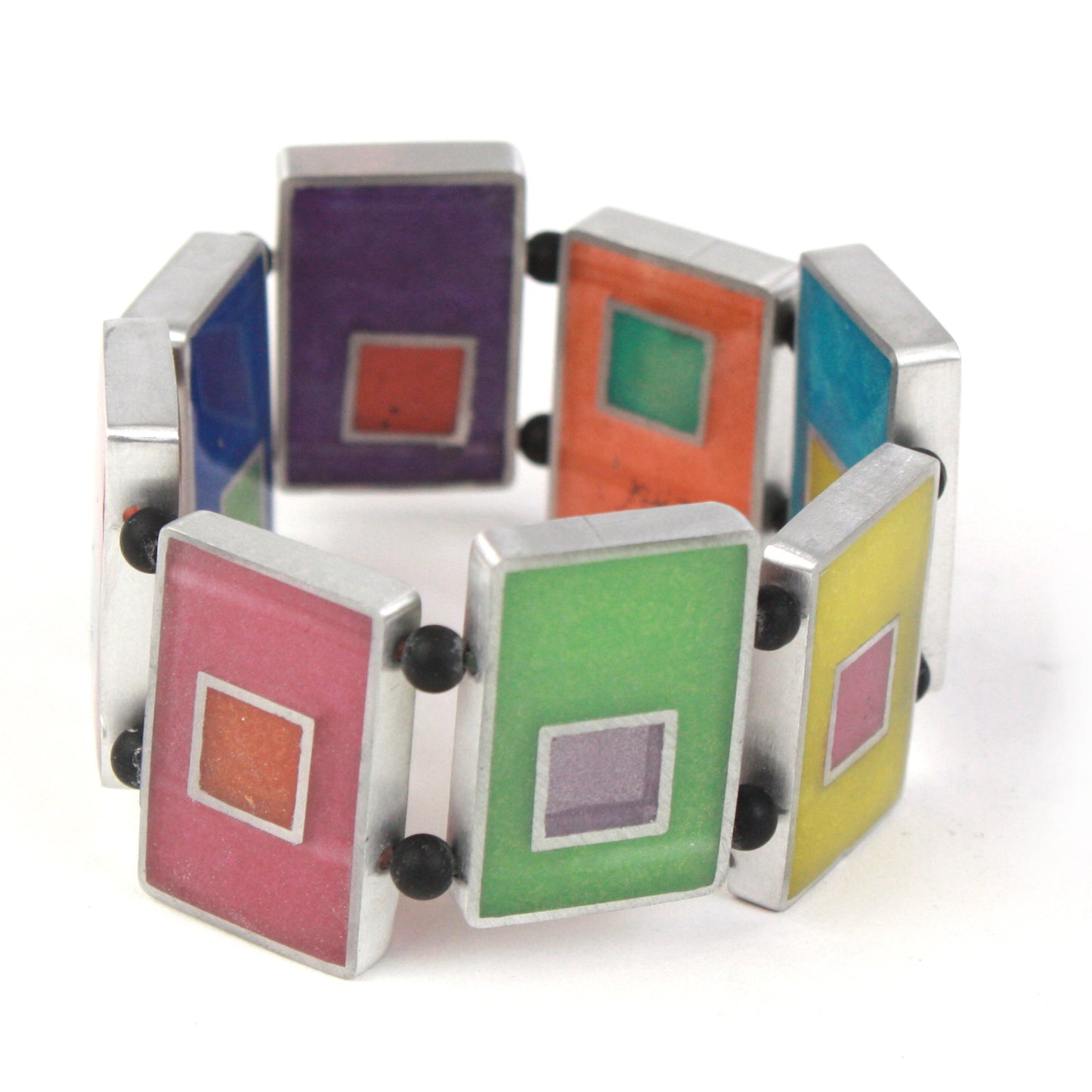 Resinique rectangle bracelet - Multi colored