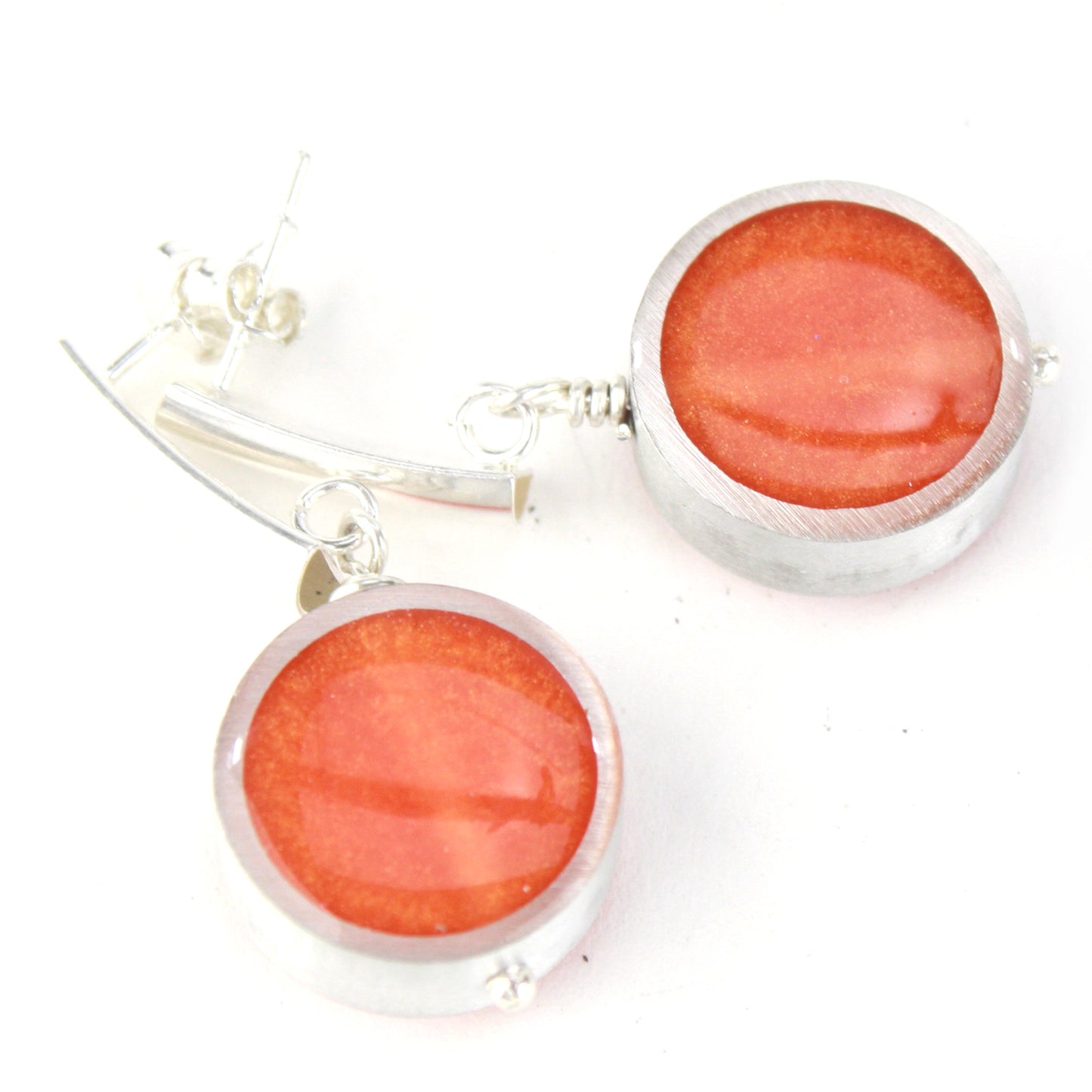 Resinique drop earrings - Orange