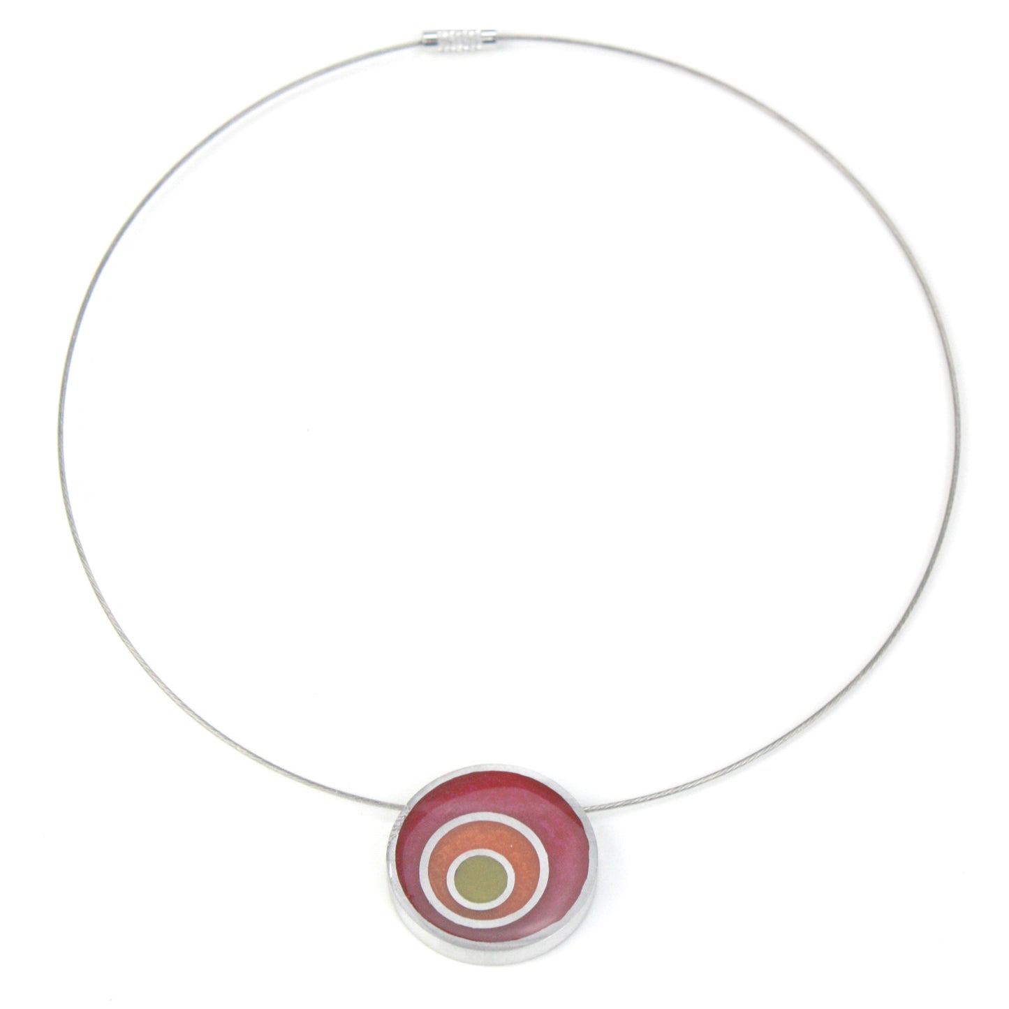 Resinique triple circle necklace - Pink, orange and yellow