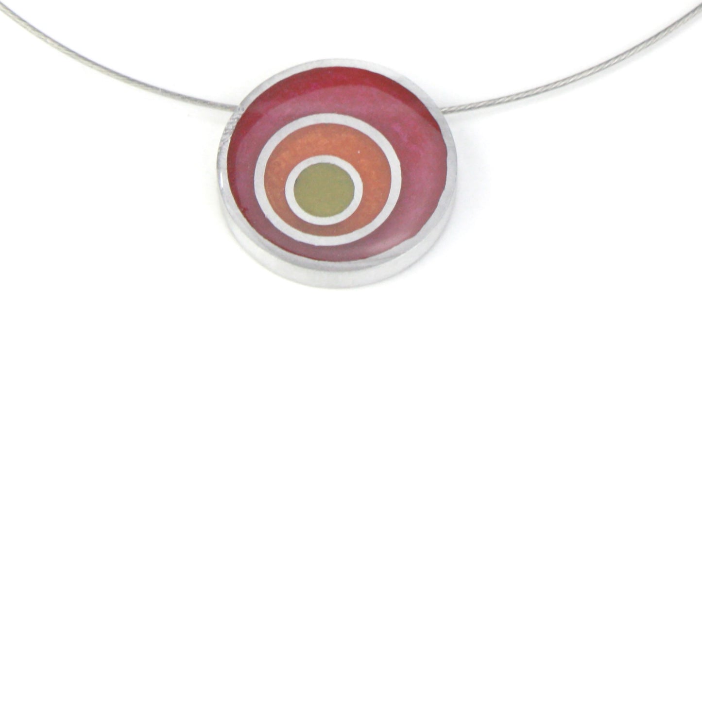 Resinique triple circle necklace - Pink, orange and yellow