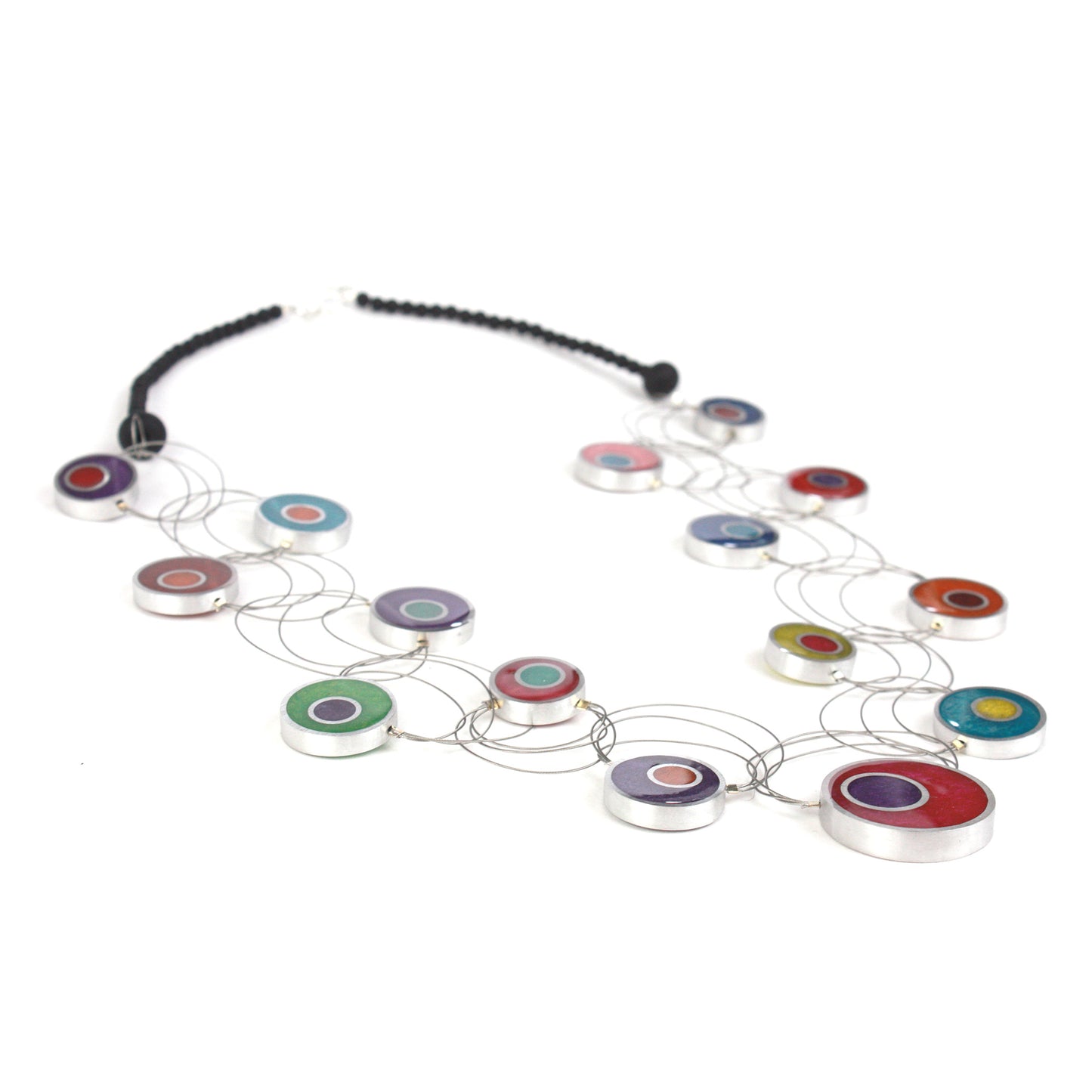 Resinique interlocking circles necklace - Multi colored