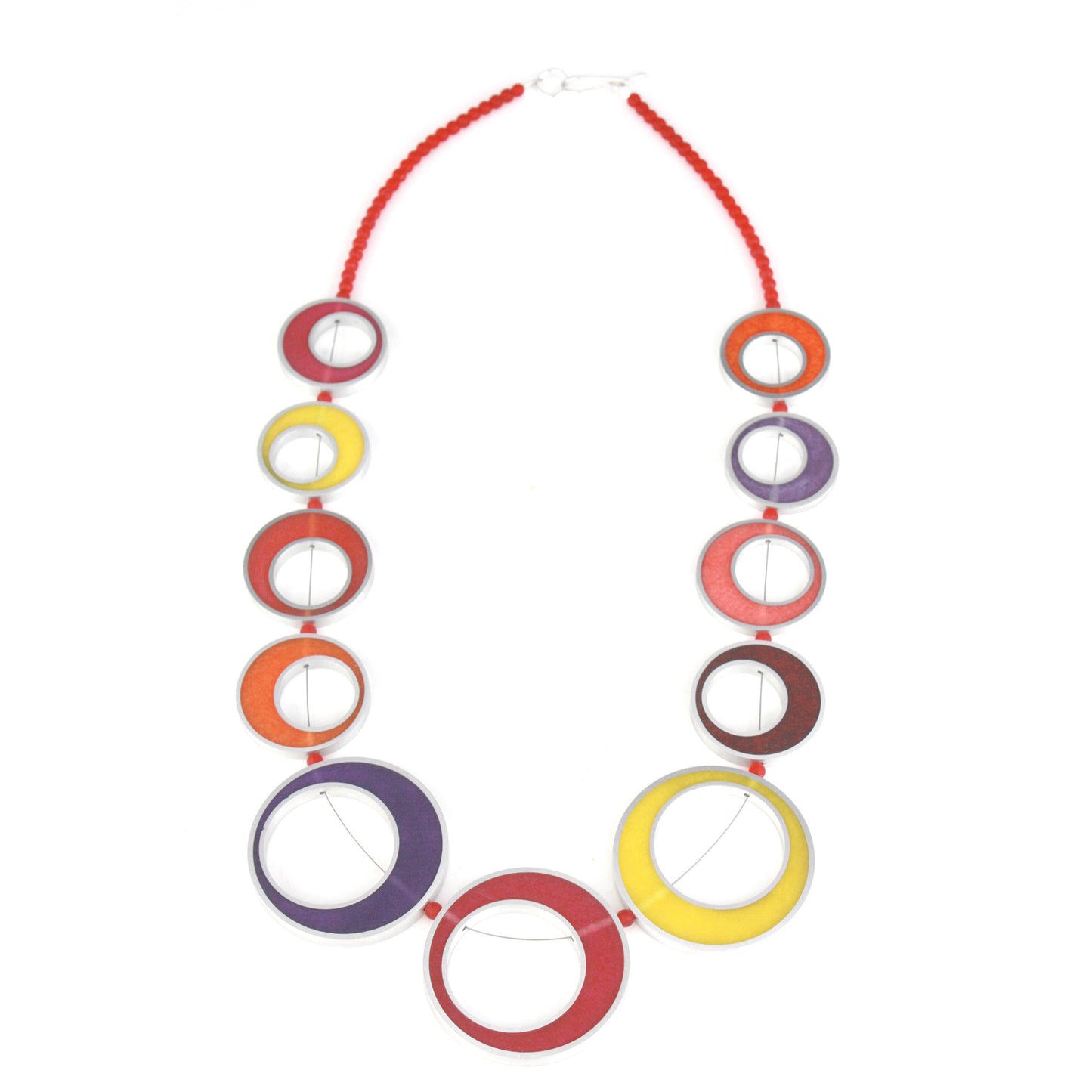 Resinique spotlight necklace - reds and oranges