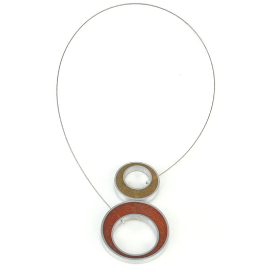 Duet Necklace -copper and gold/black and white