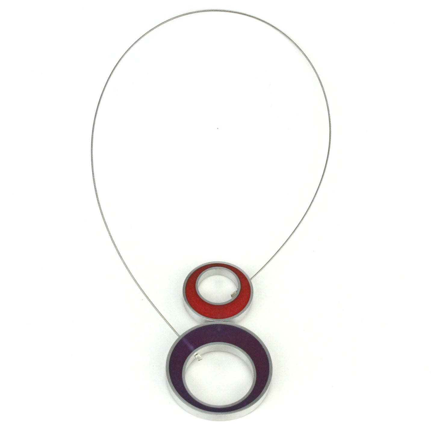 Duet Necklace -orange and copper/pink and purple