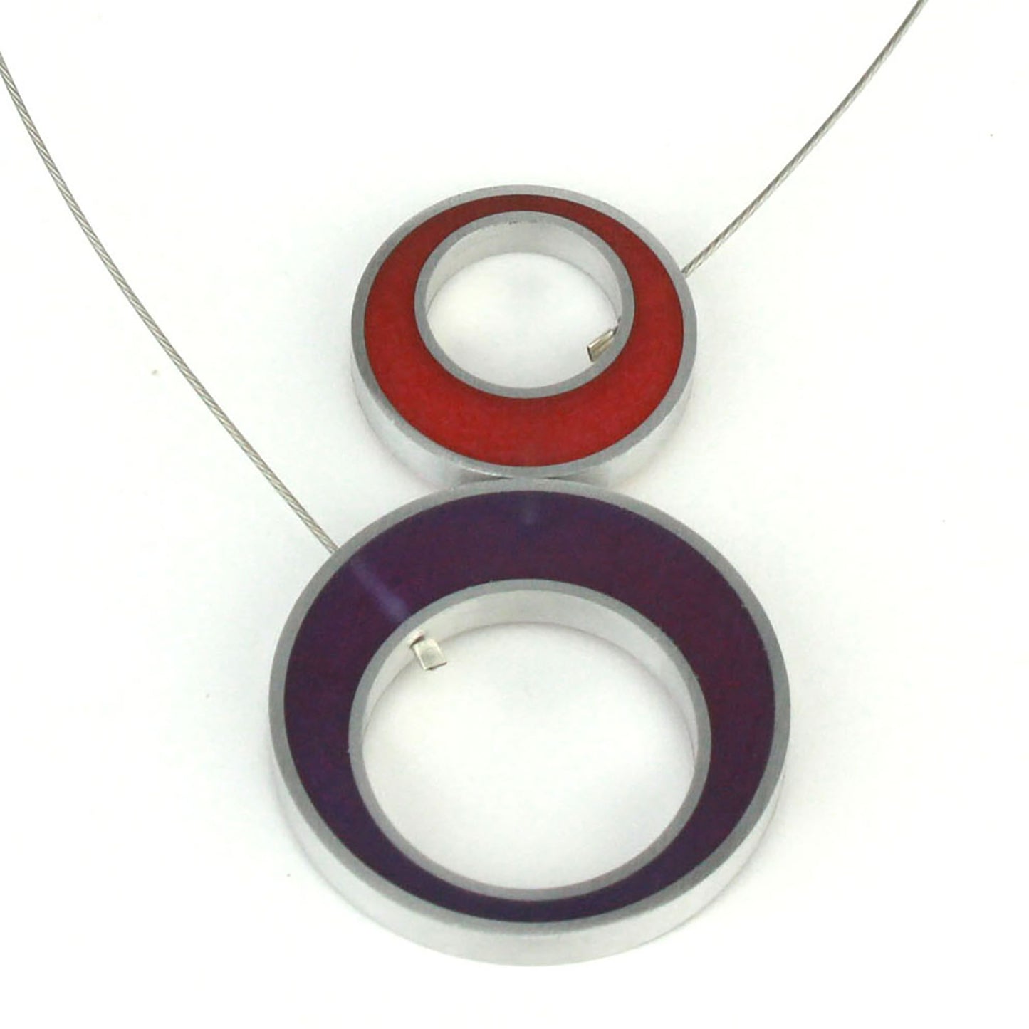 Duet Necklace -orange and copper/pink and purple