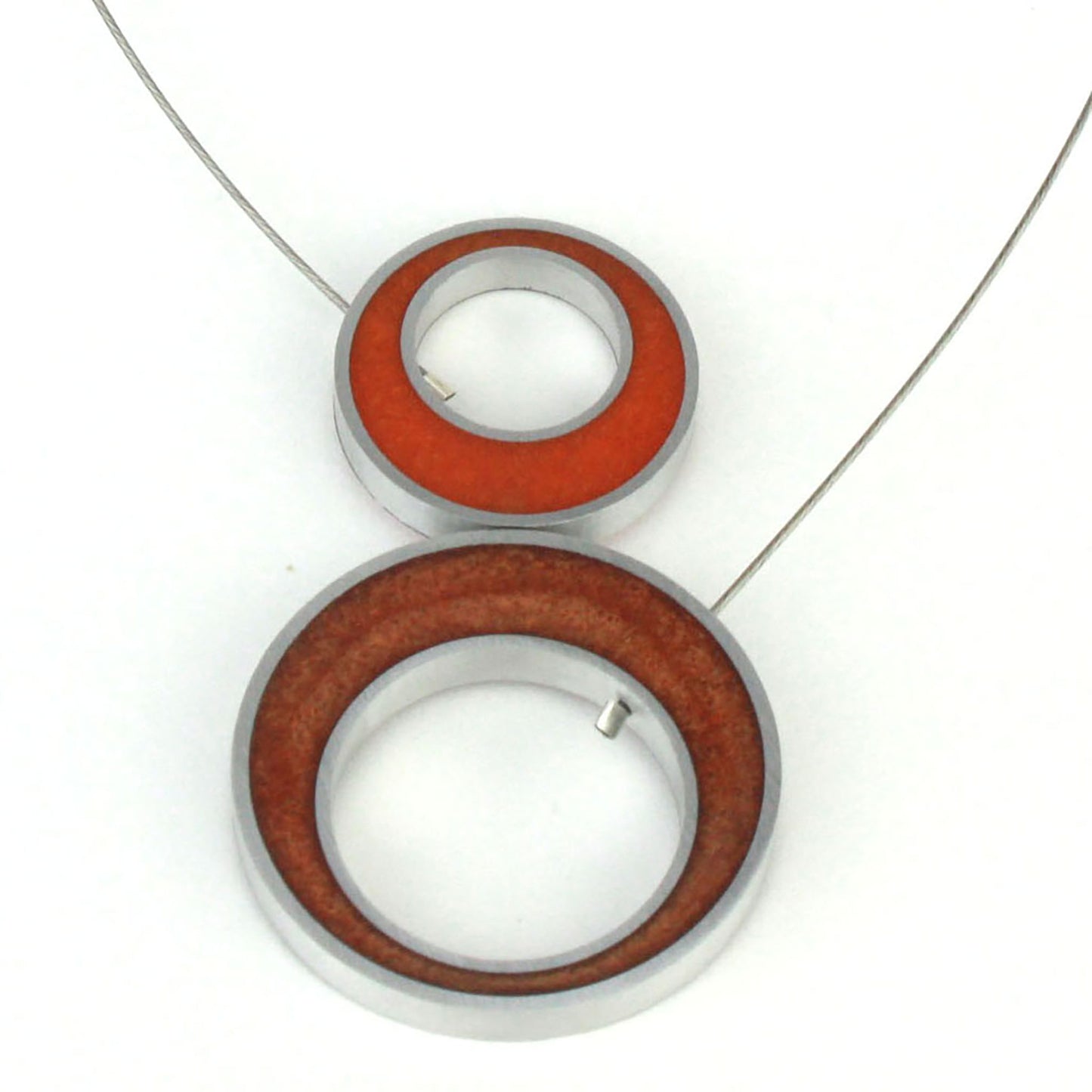 Duet Necklace -orange and copper/pink and purple