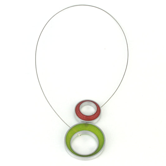 Duet Necklace -pink and yellow/blue and green