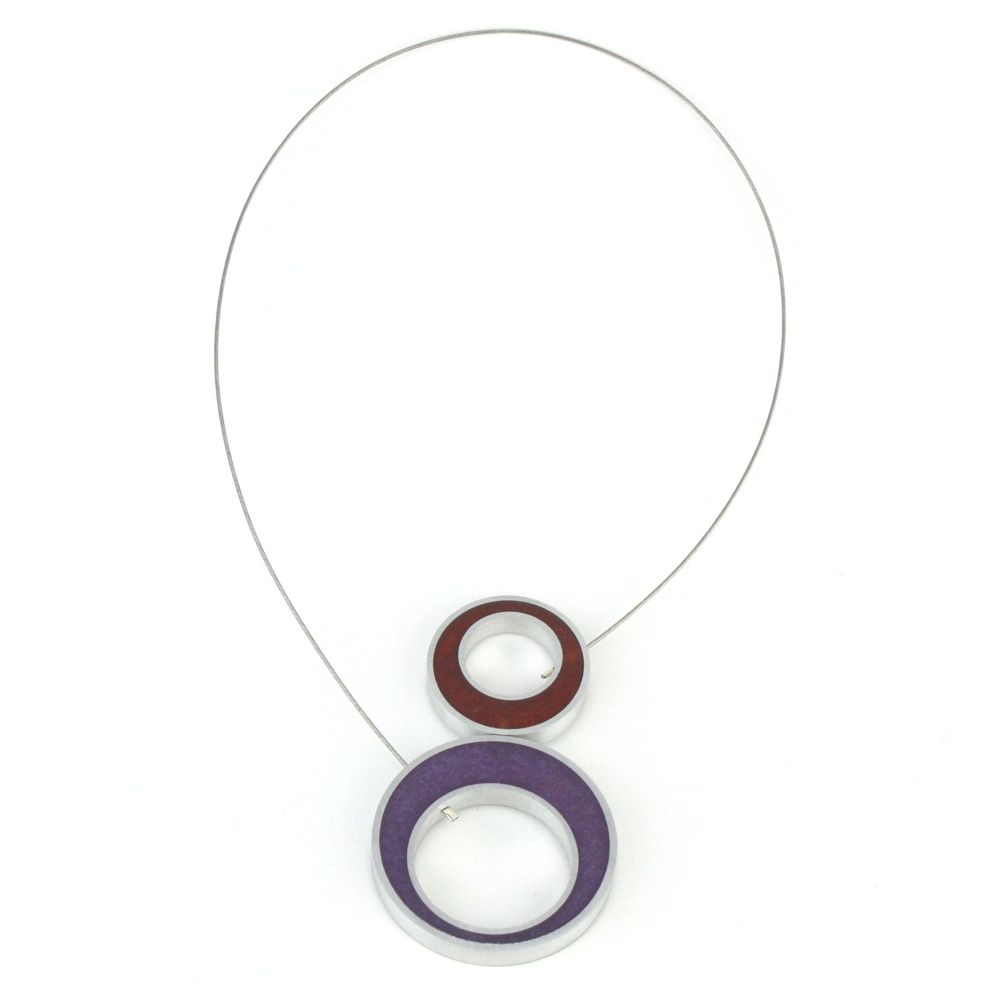 Duet Necklace -ruby red and purple/black and white