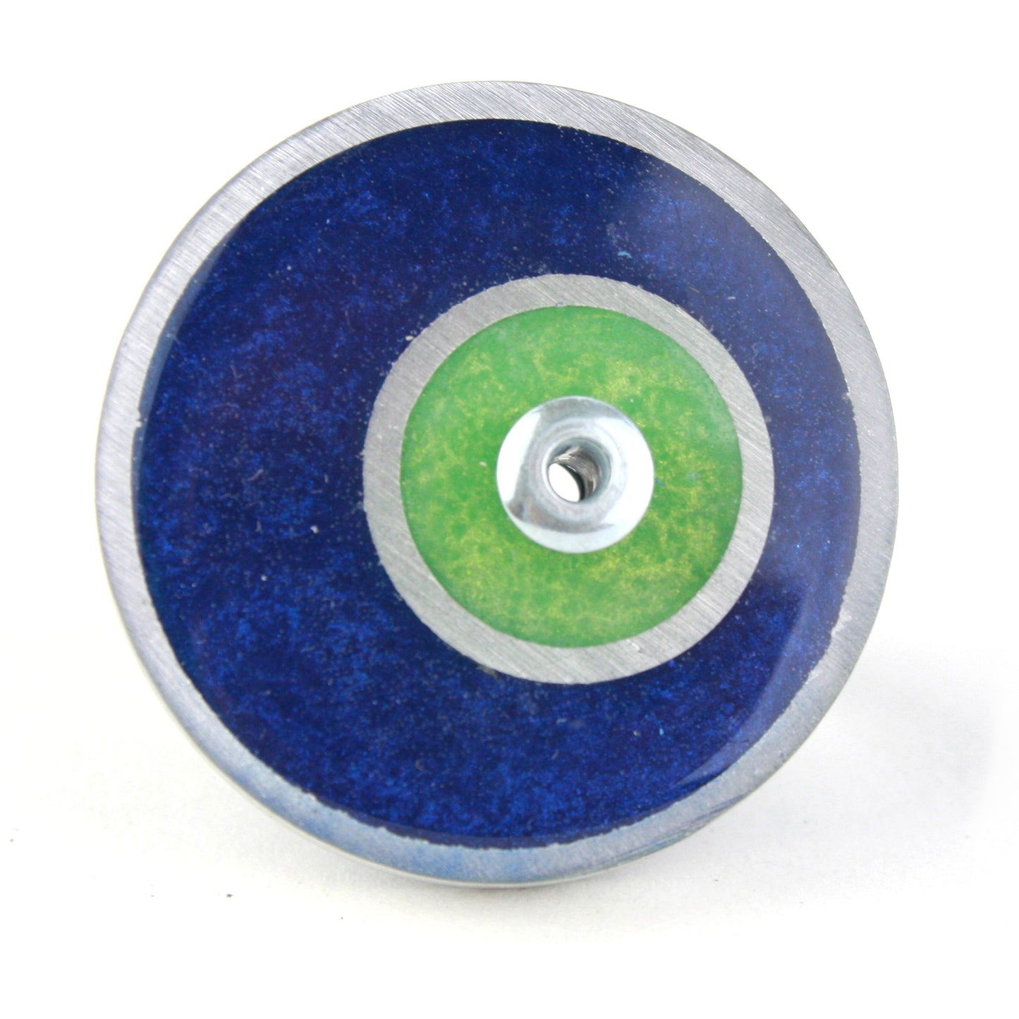 Resinique double circle ring - Dark blue and green