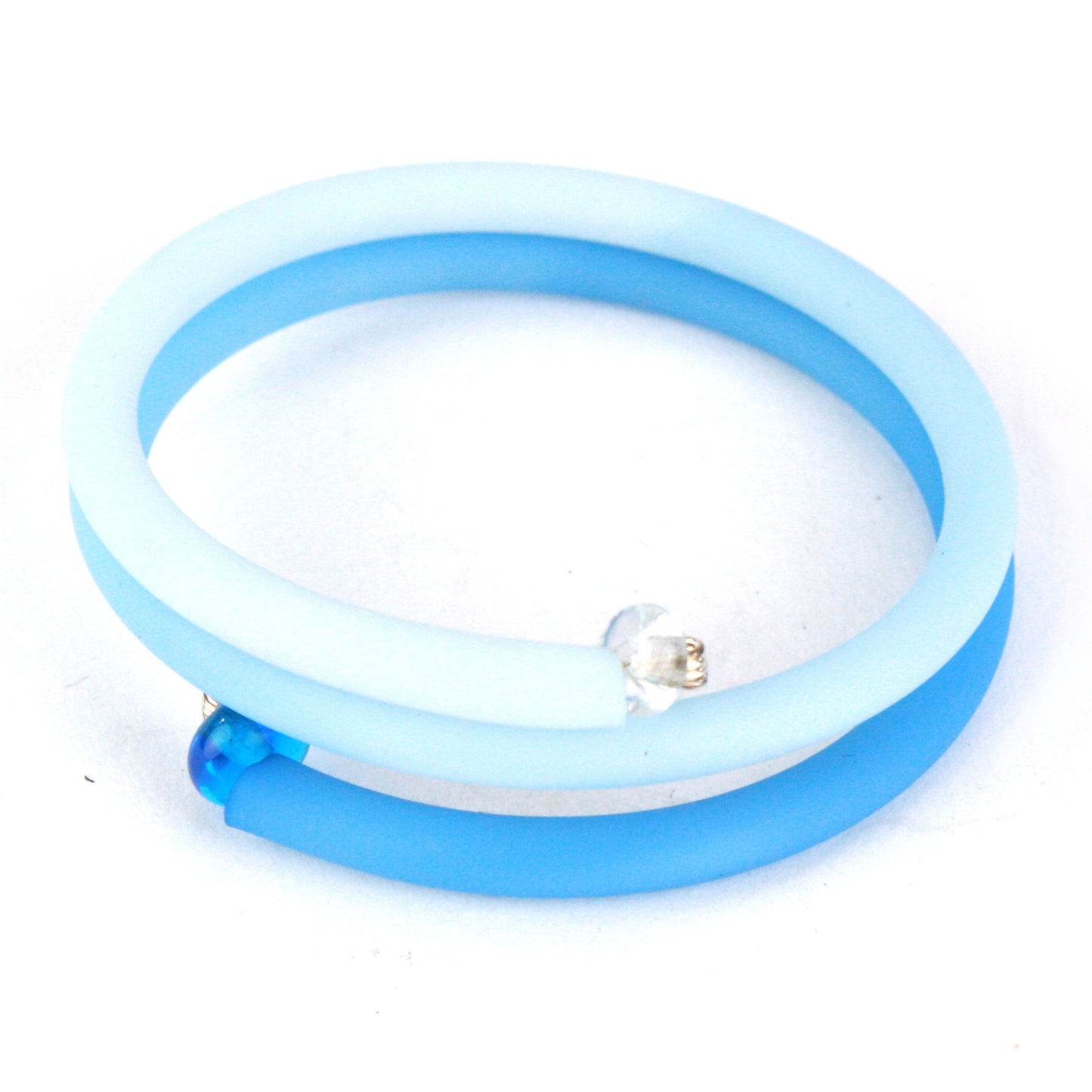 Double wrap bracelet - light blue to medium blue