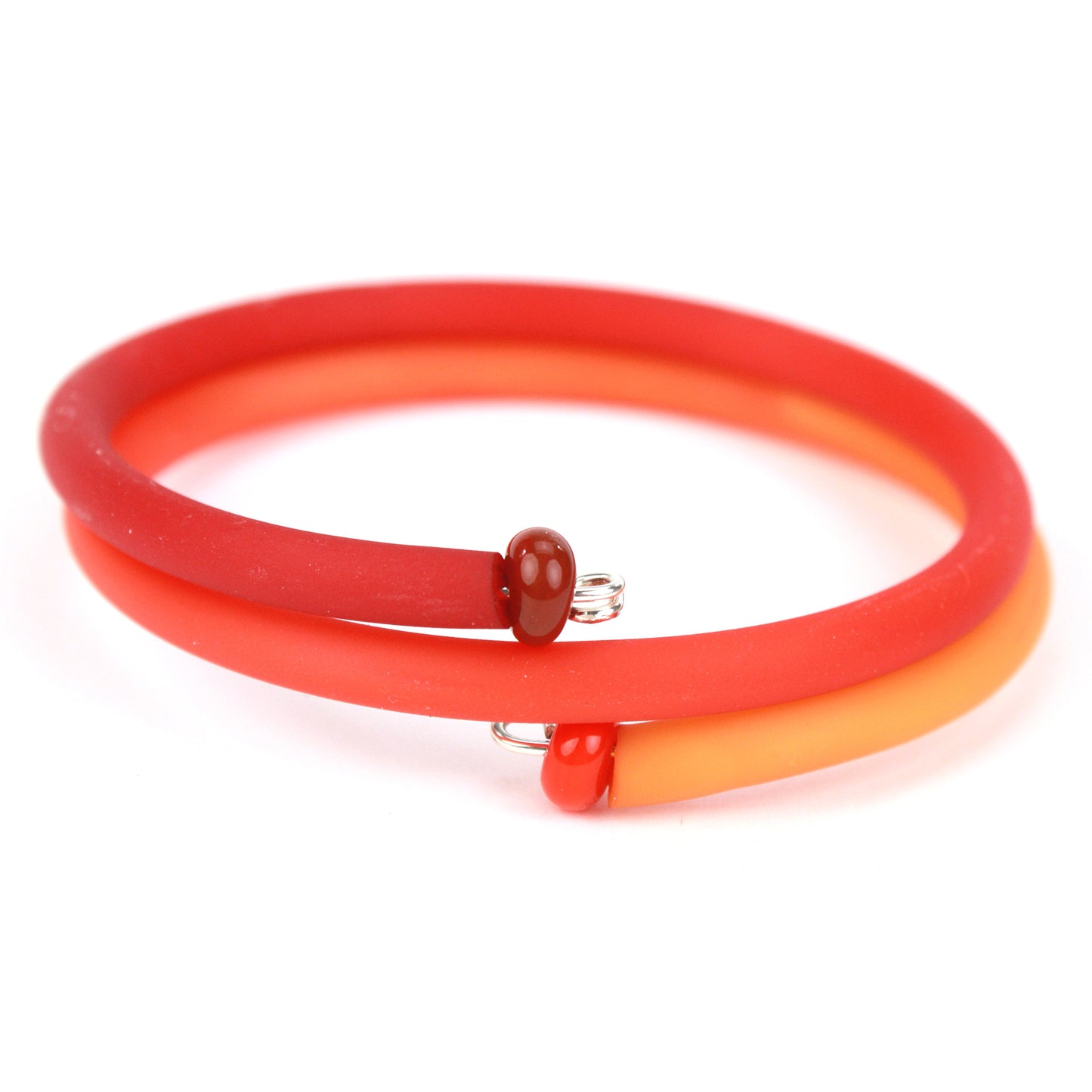 Double wrap bracelet - Light red and orange