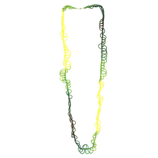 Loops necklace - Green and yellow