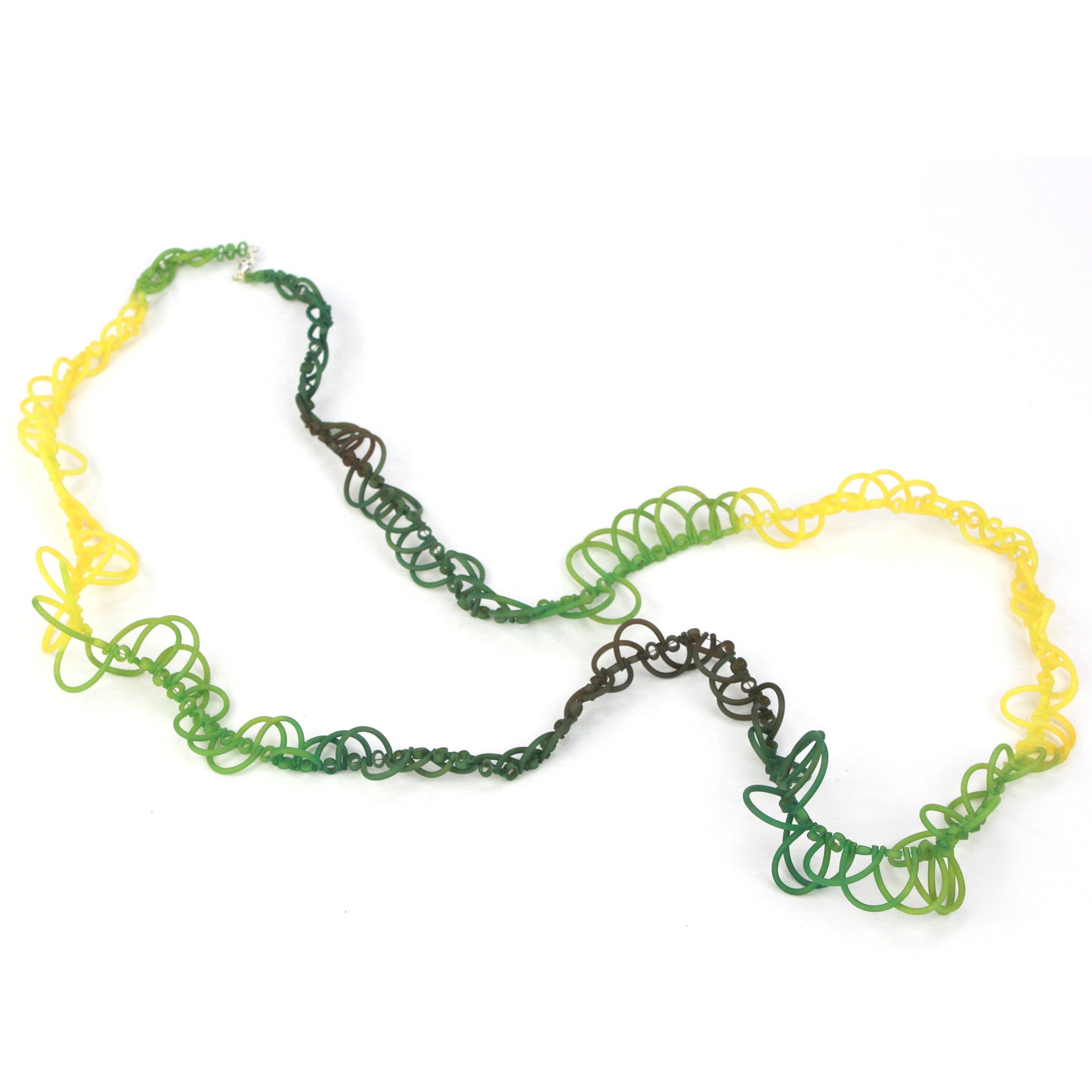 Loops necklace - Green and yellow