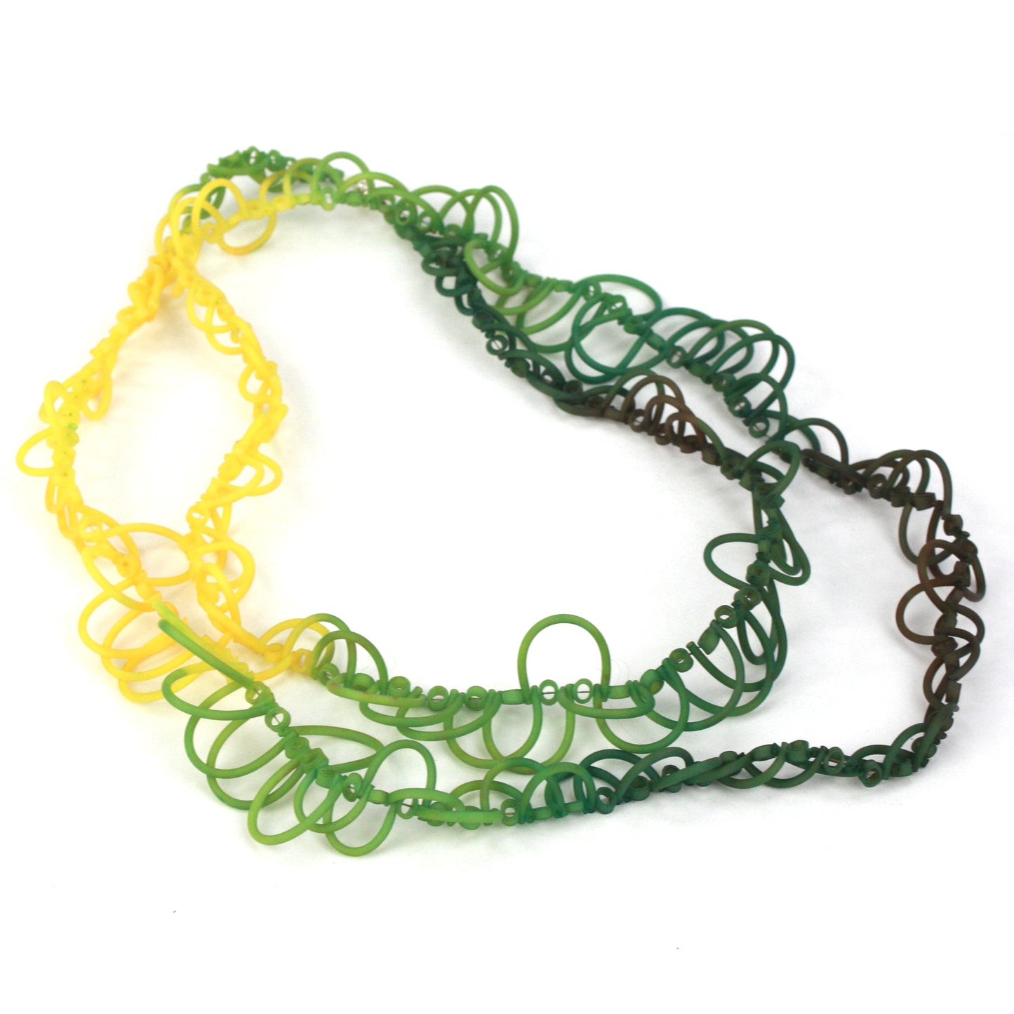 Loops necklace - Green and yellow