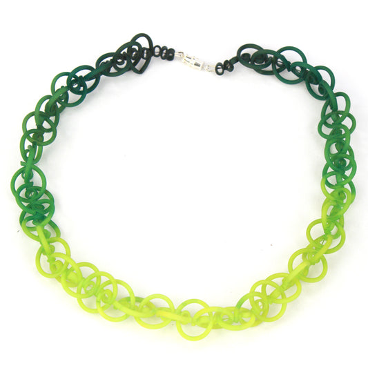 Short chain necklace - Greens