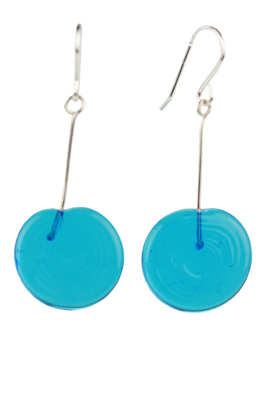 Tab earrings aqua