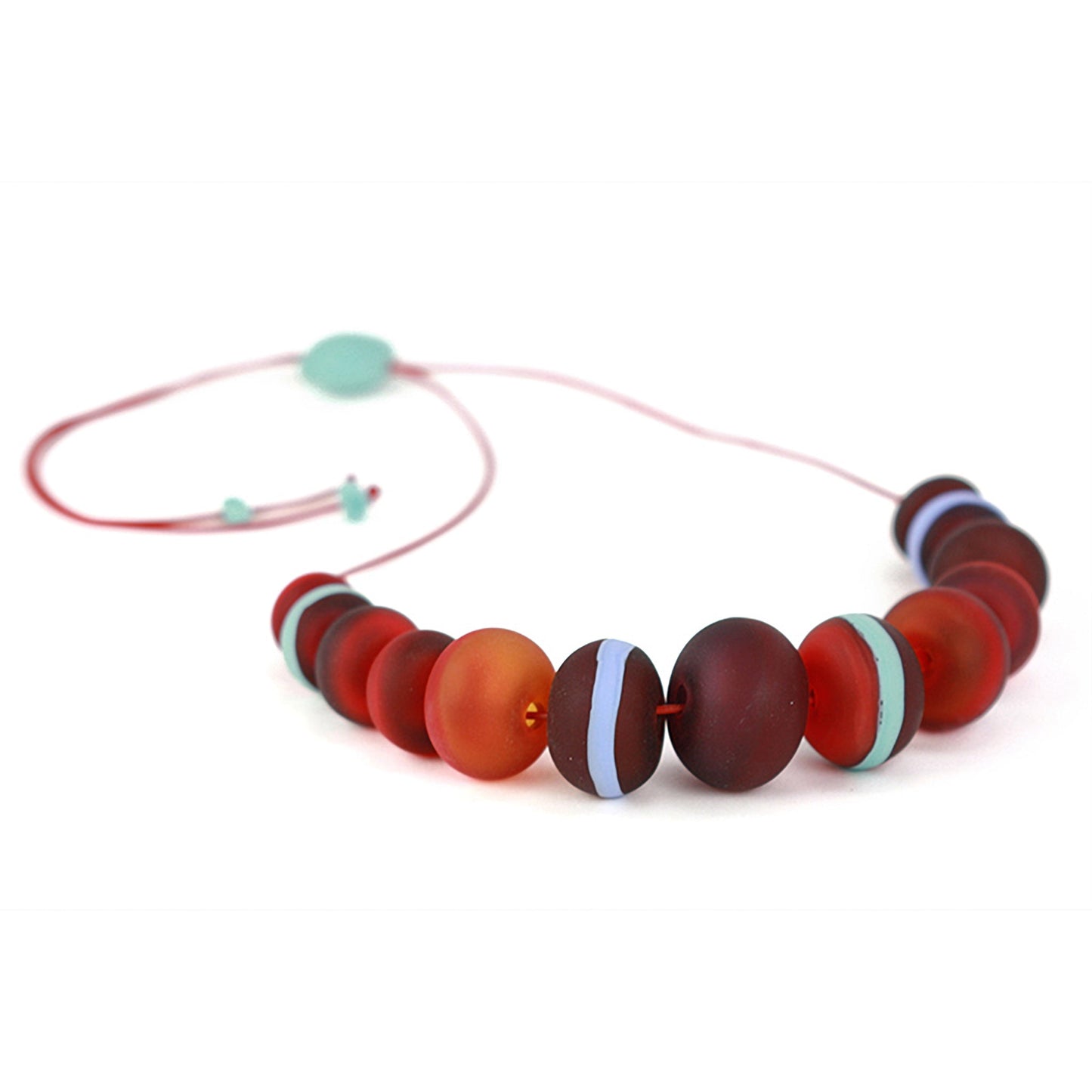 Soft stripes necklace-red, orange and blue