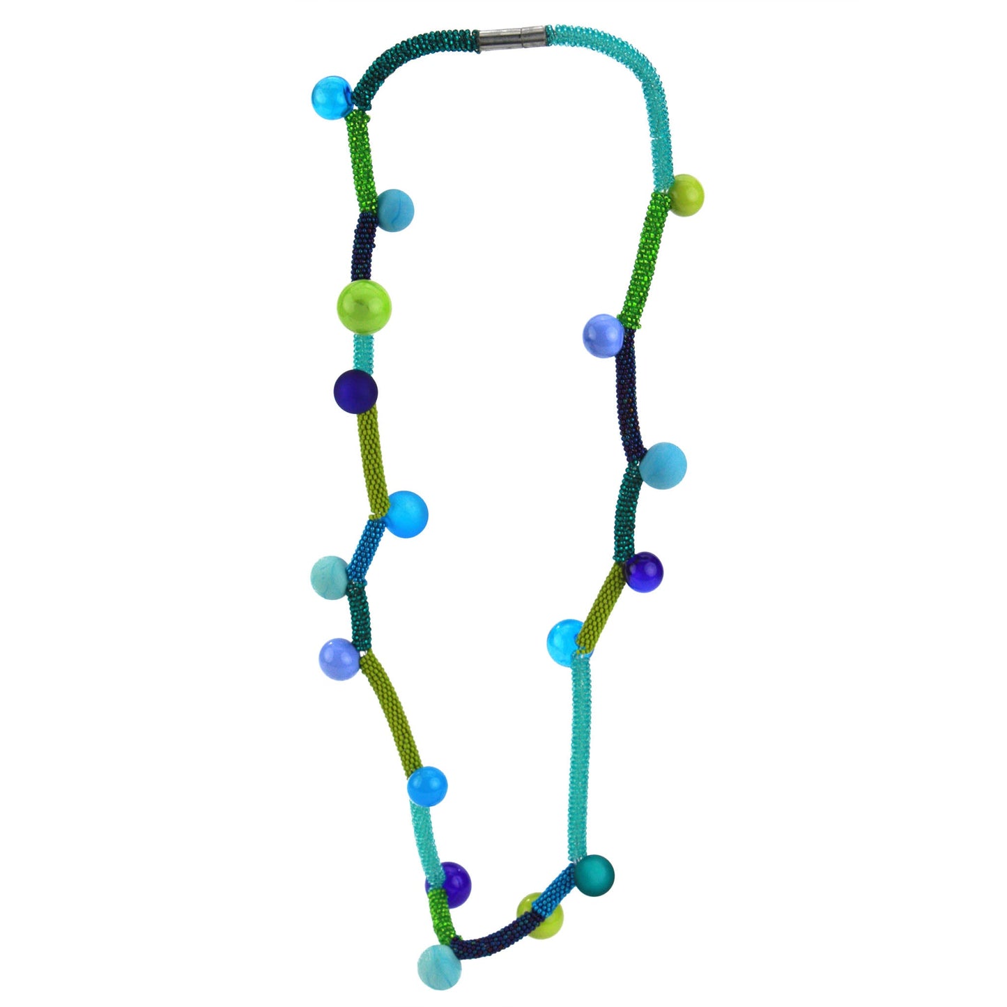 Bolla Zig Zag necklace - blues and greens