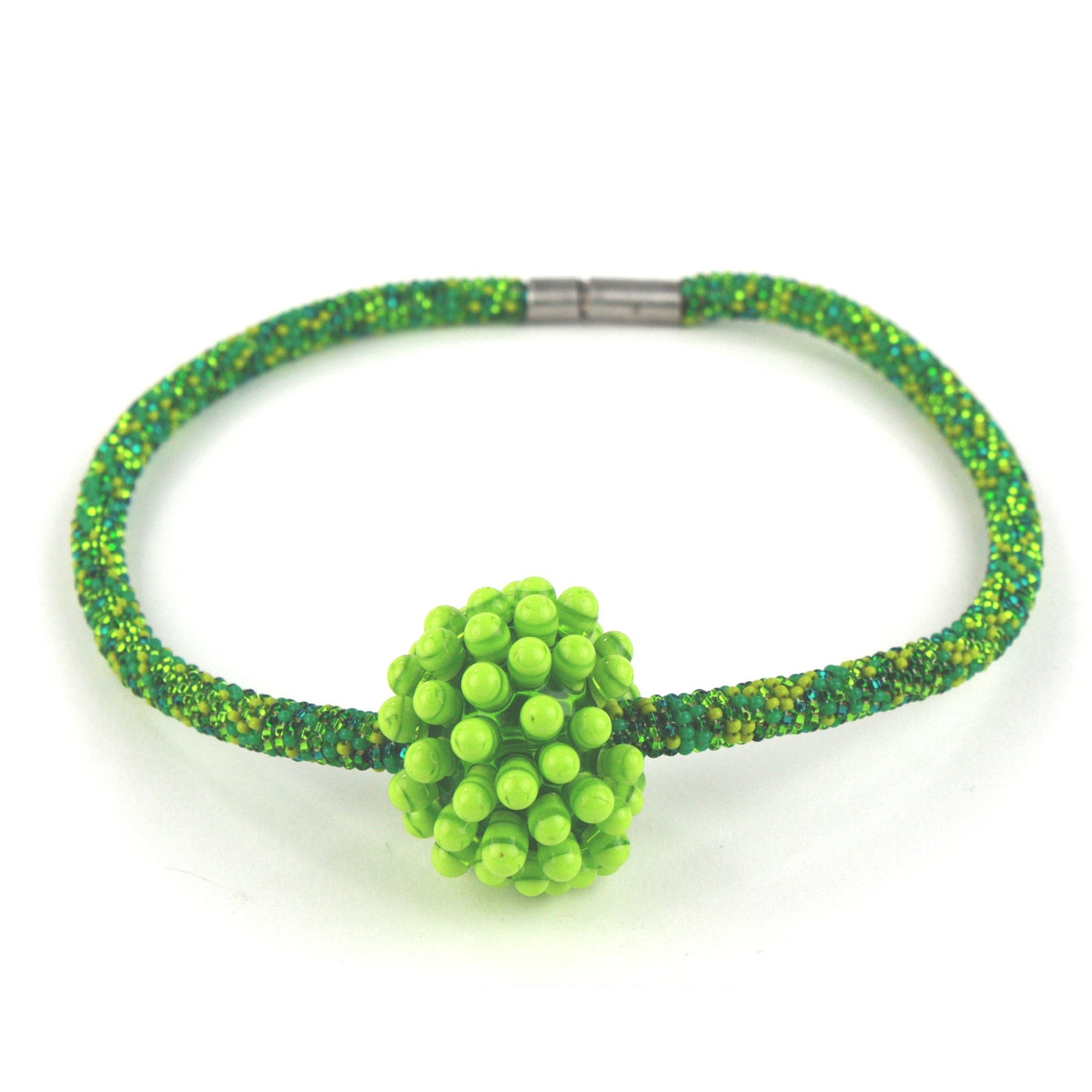 Stacked dot solo necklace-greens