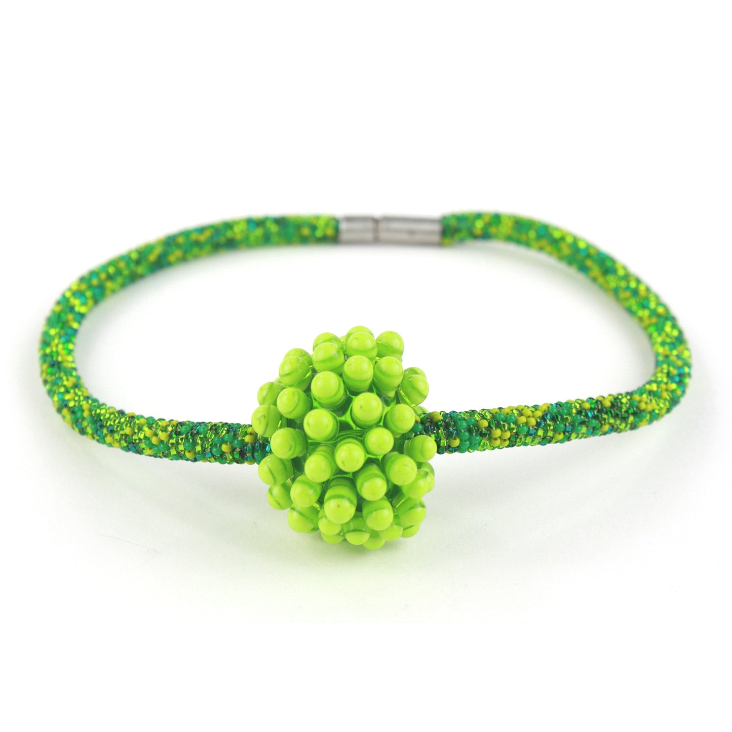 Stacked dot solo necklace-greens