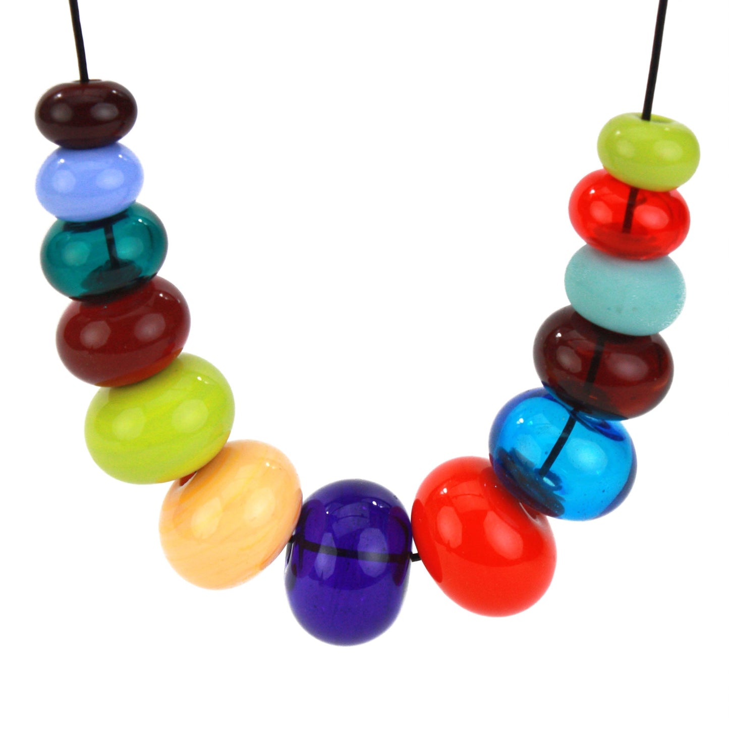13 bead Bubble necklace - multi-colored