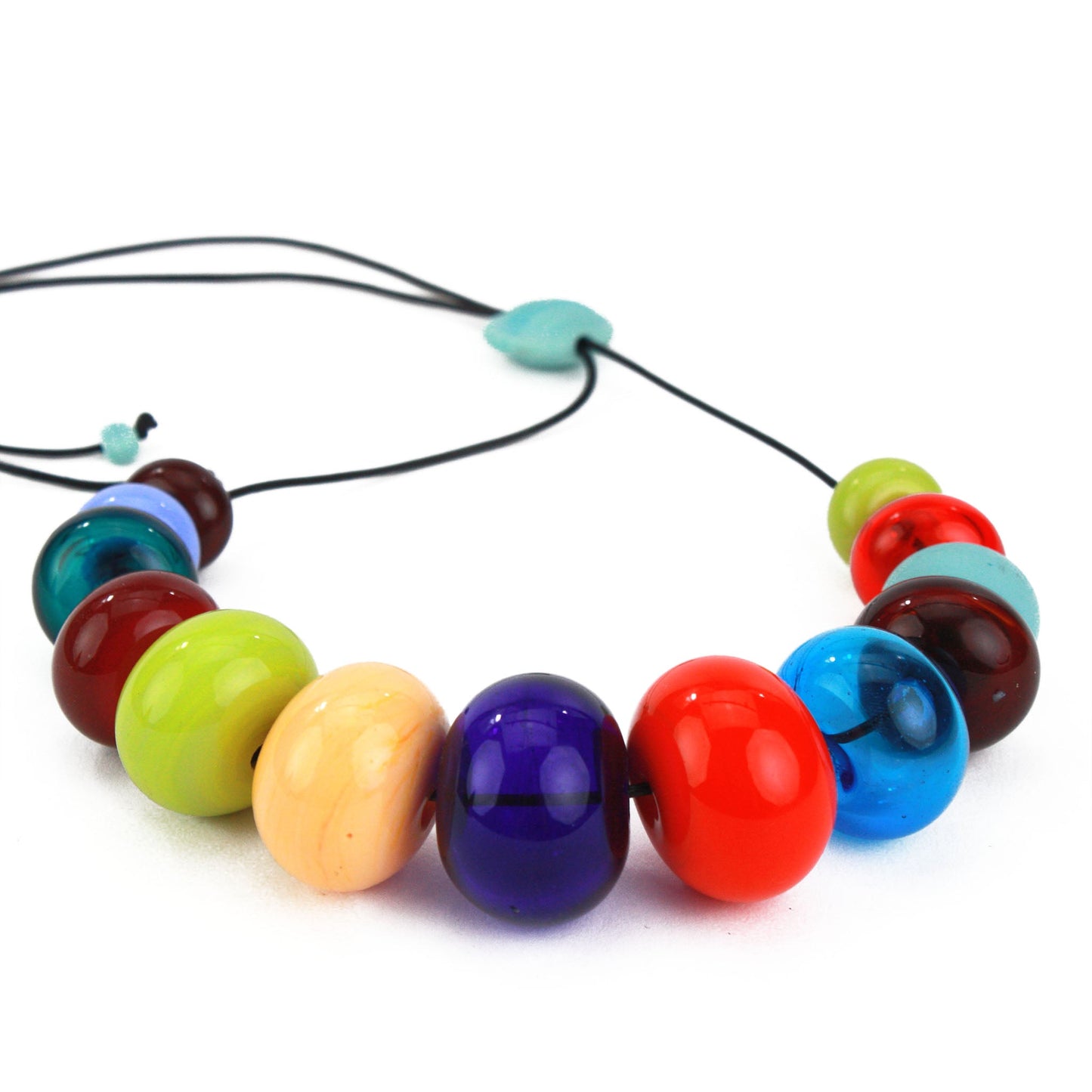 13 bead Bubble necklace - multi-colored