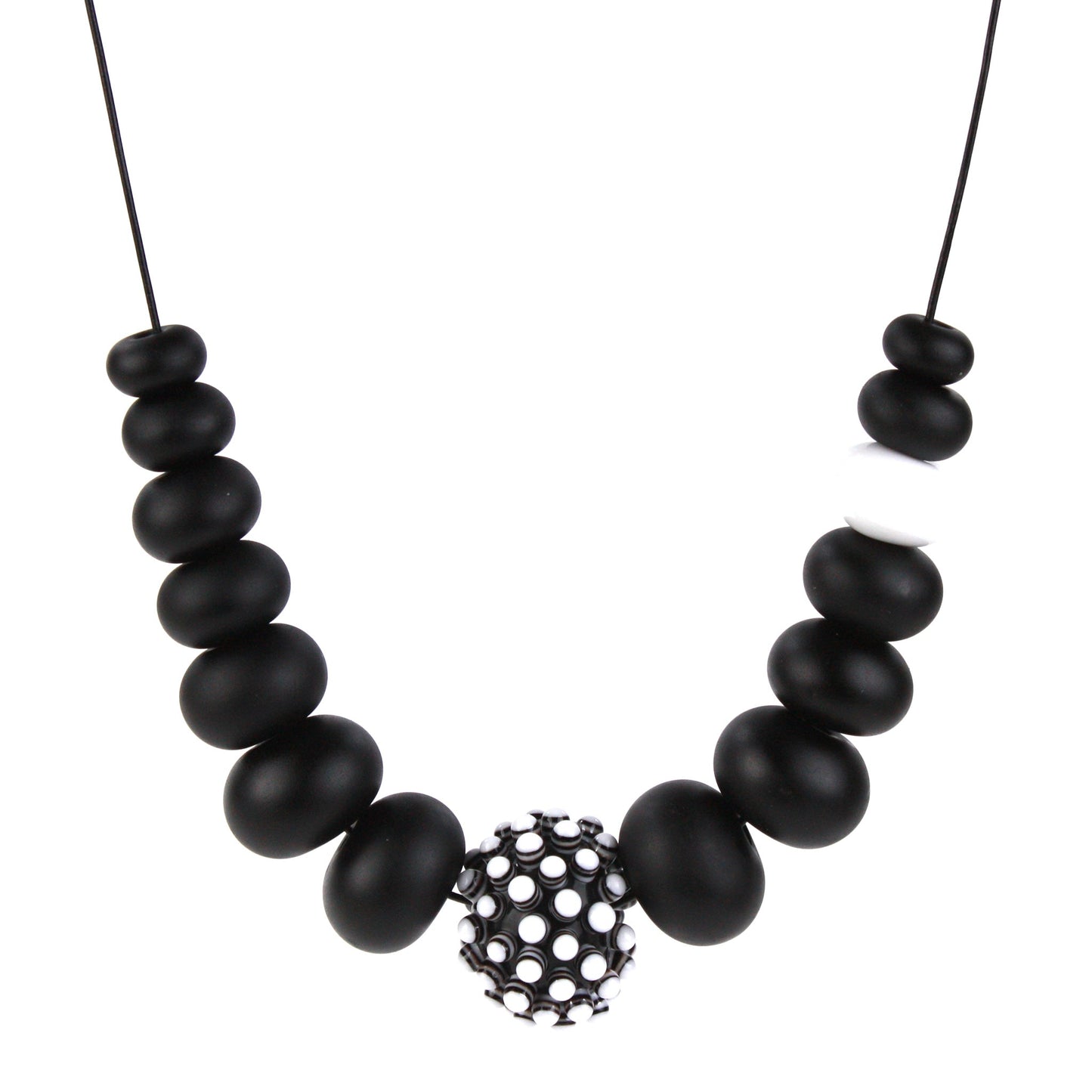 Wholesale -Stacked dot necklace -Black and white