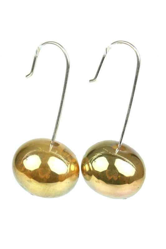 Bubble bead earrings - gold