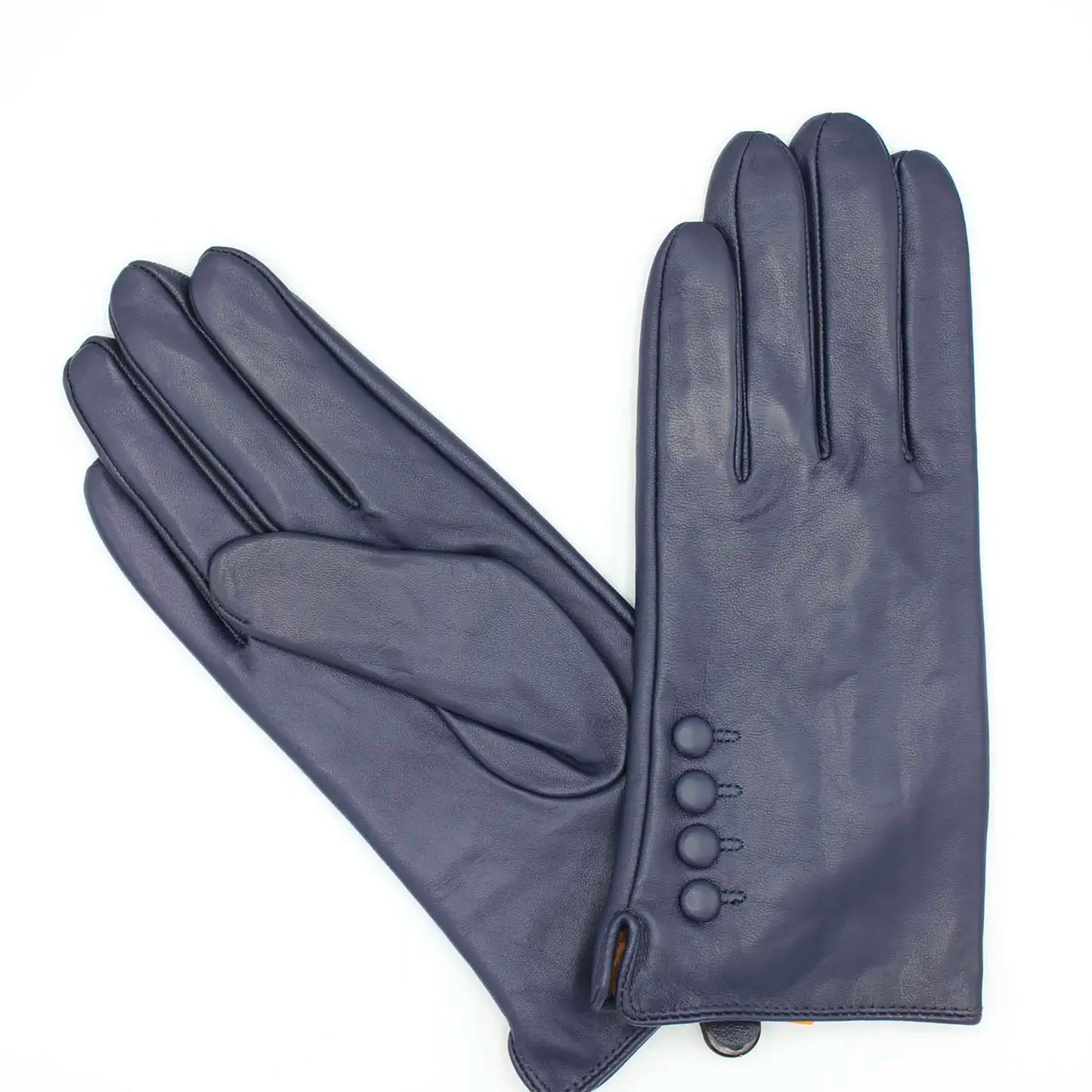 Classic leather gloves -navy