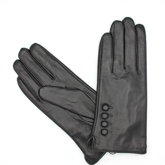 Classic leather gloves -black