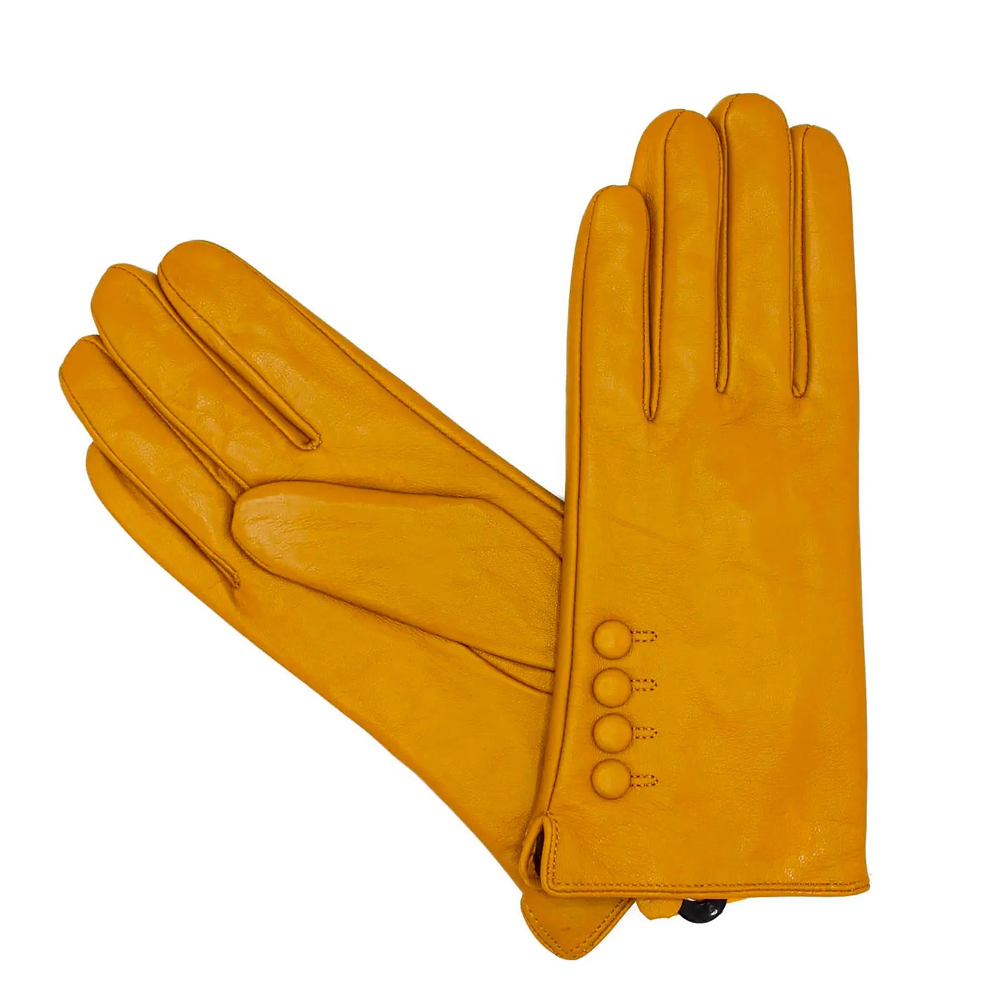 Classic leather gloves -mustard