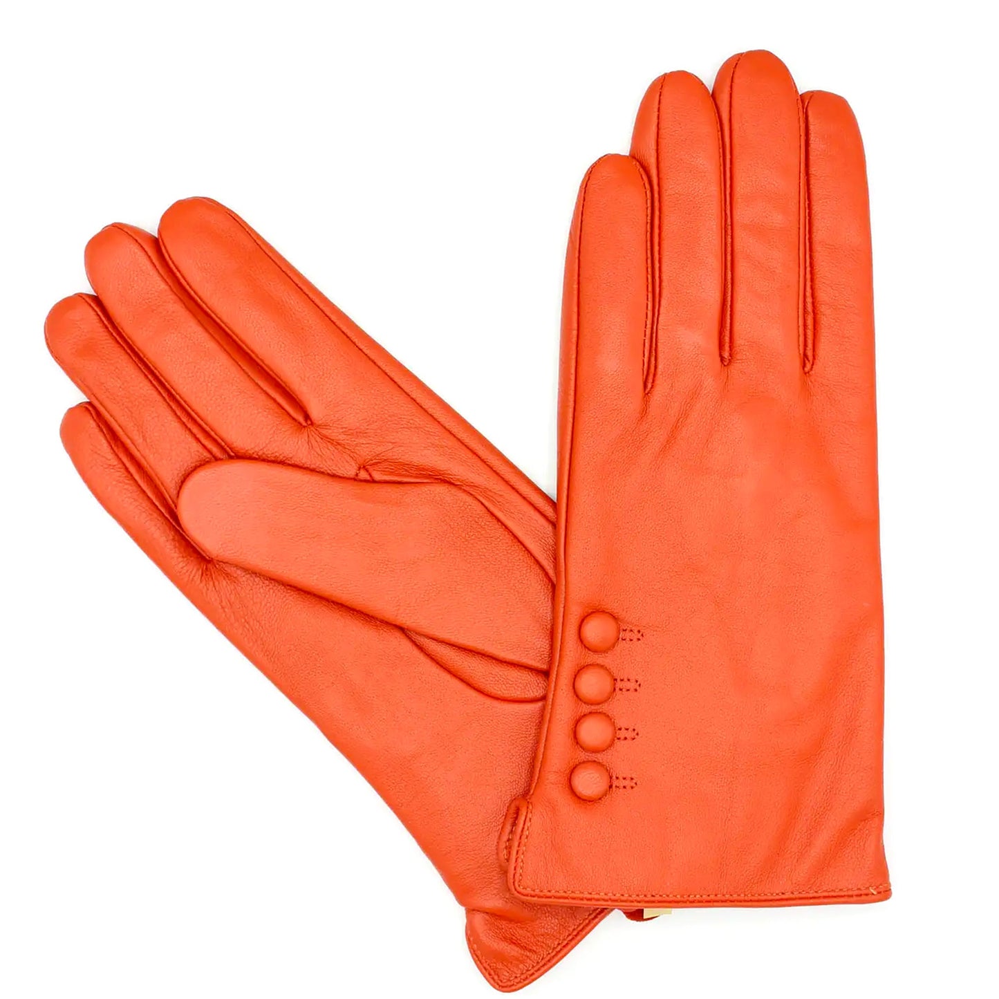 Classic leather gloves -orange