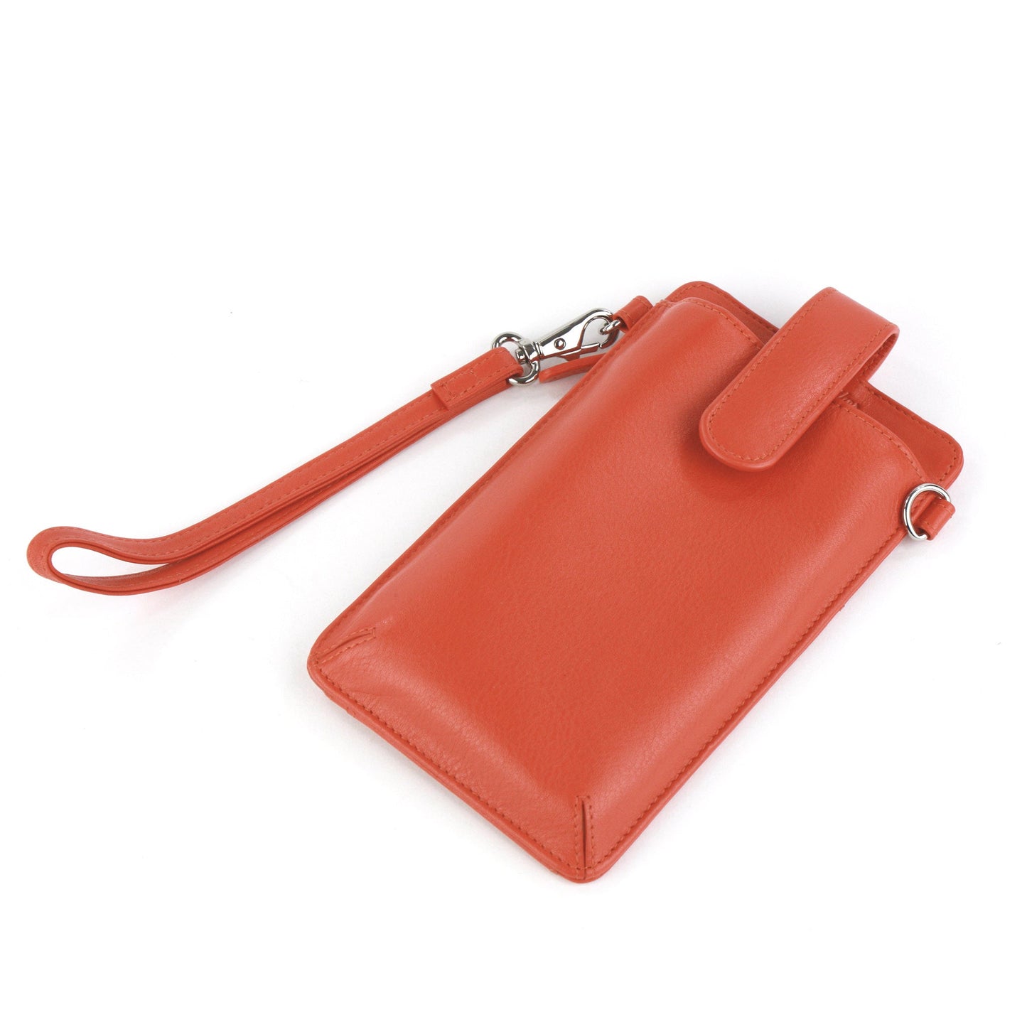Smartphone case with cross body strap -orange