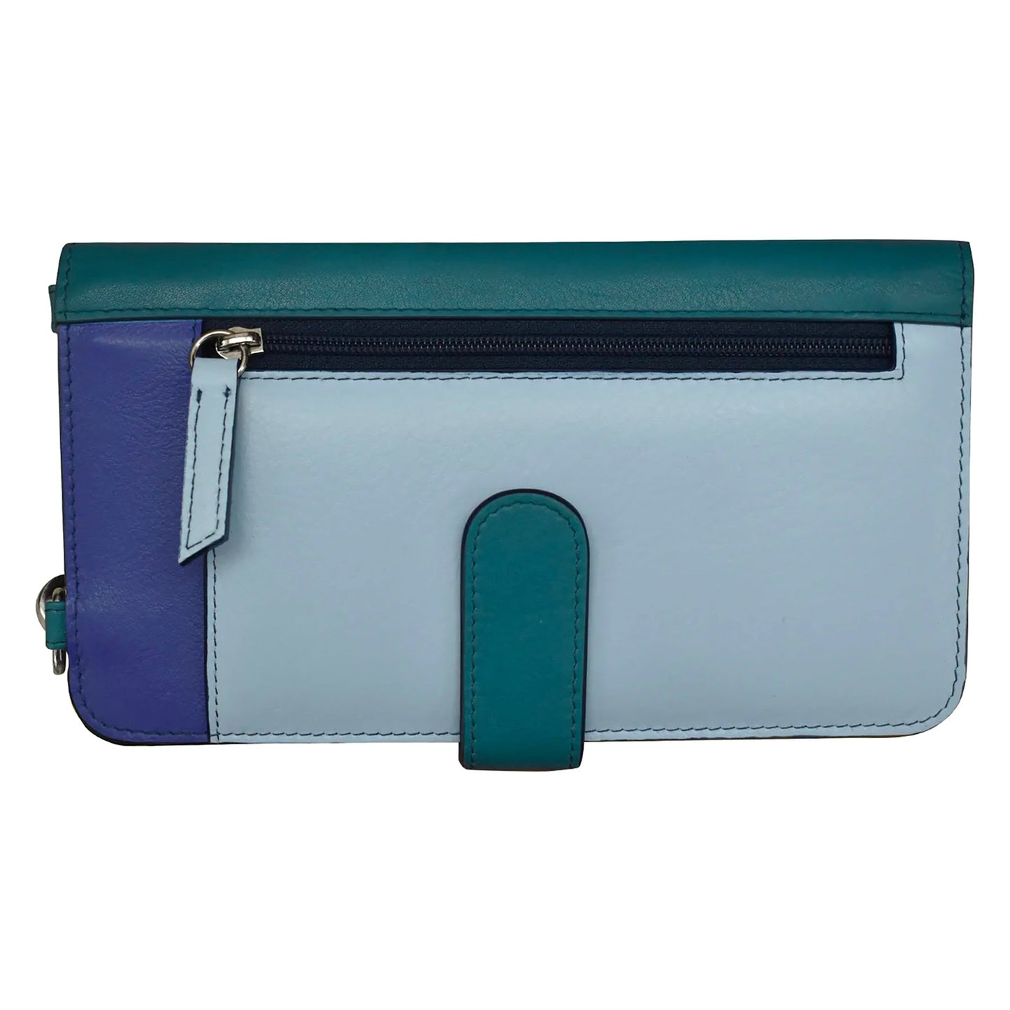 Crossbody organizer wallet -Denim Multi