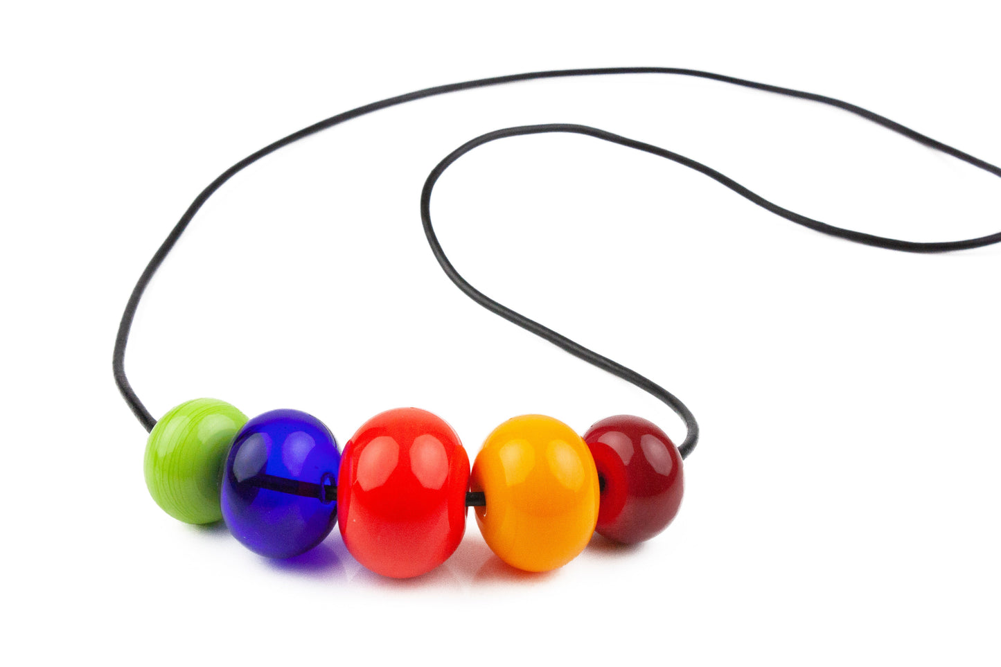 Wholesale -5 bead necklace - multi-colored