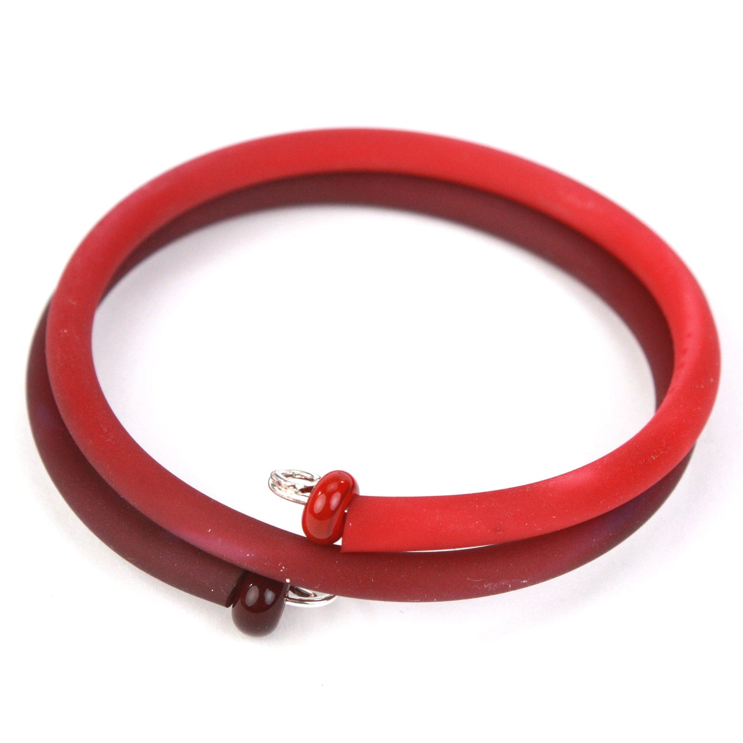 Double wrap bracelet - Dark red and light red