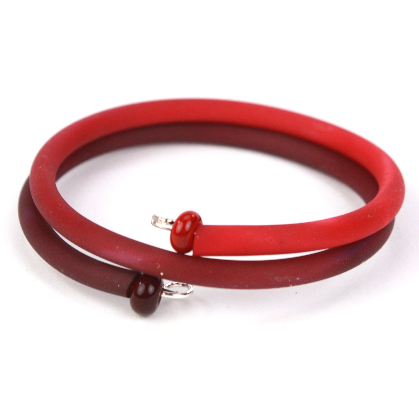 Double wrap bracelet - Dark red and light red