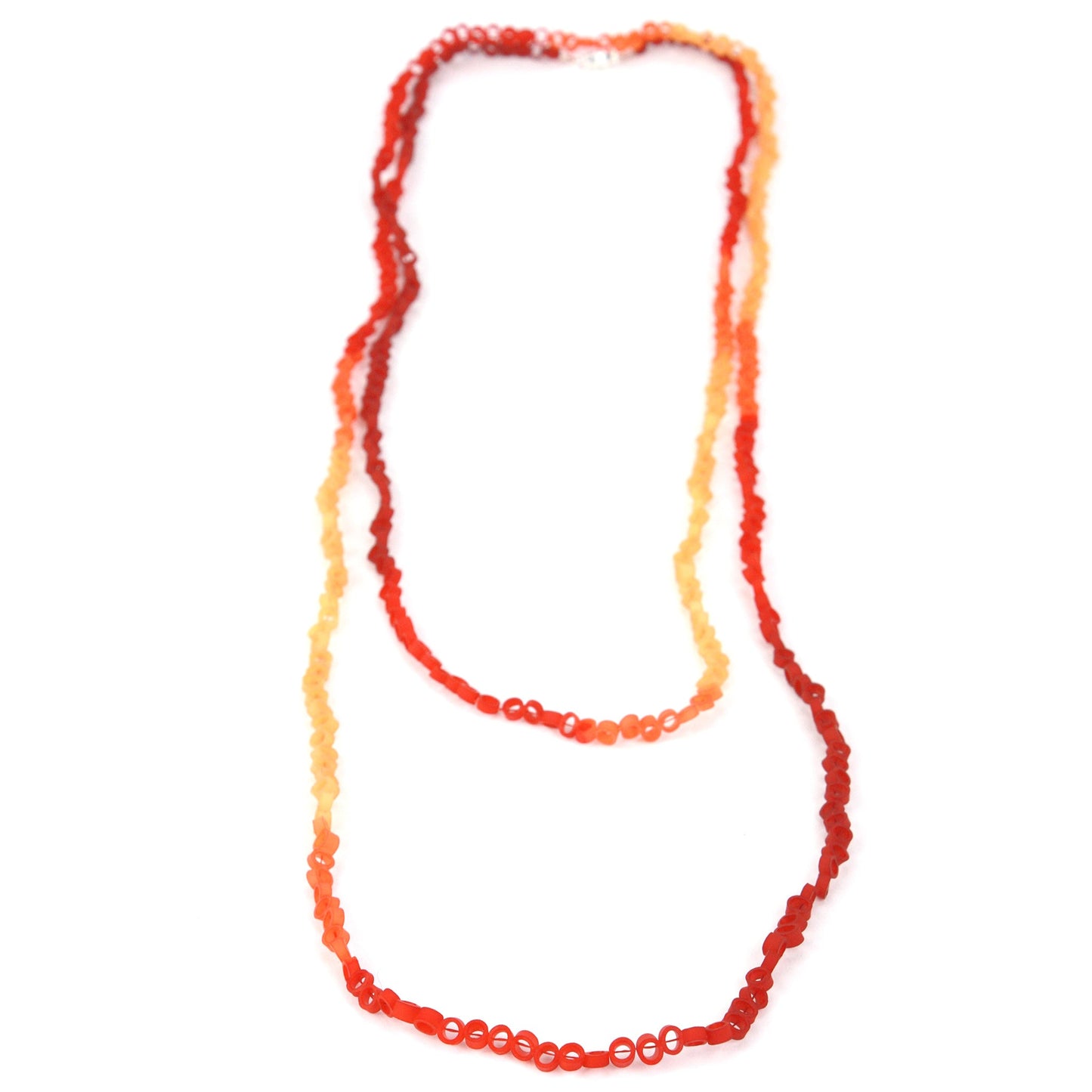 Little links necklace - Red and orange