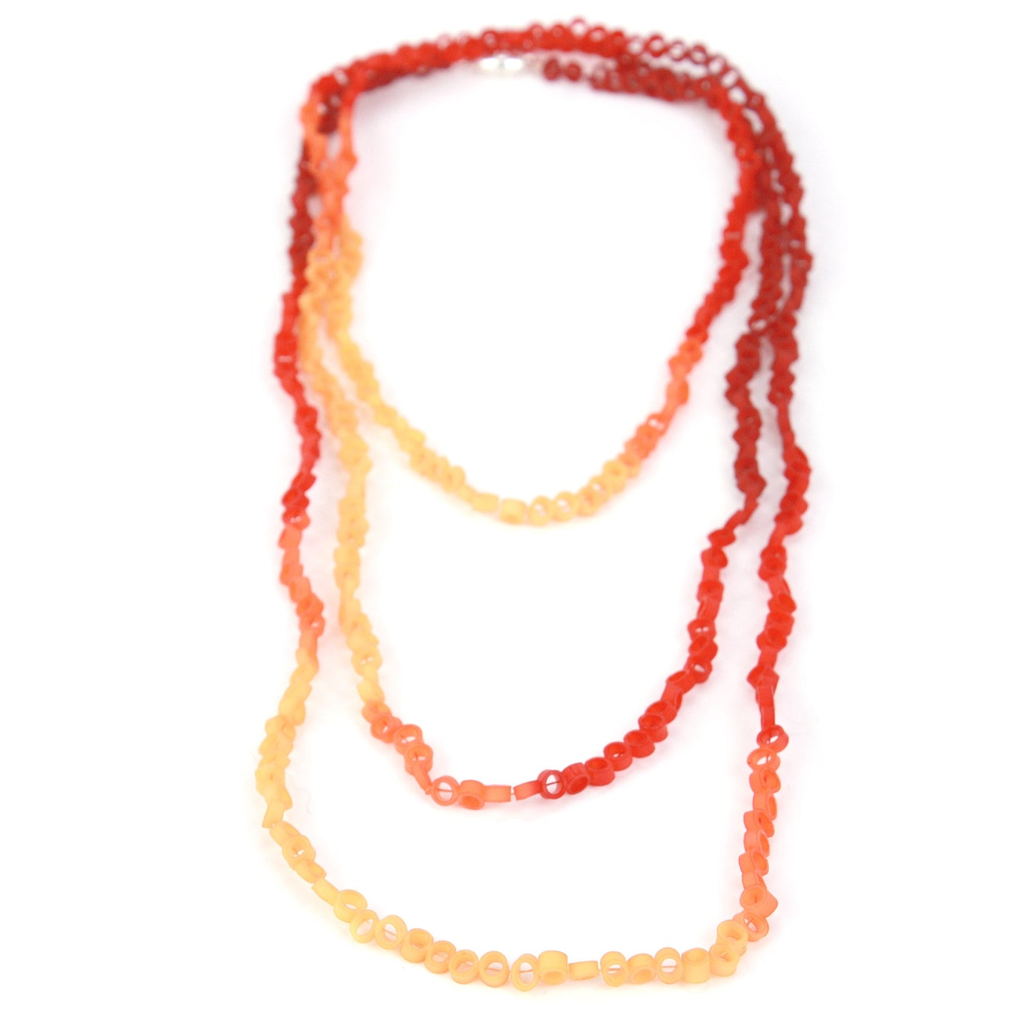 Little links necklace - Red and orange