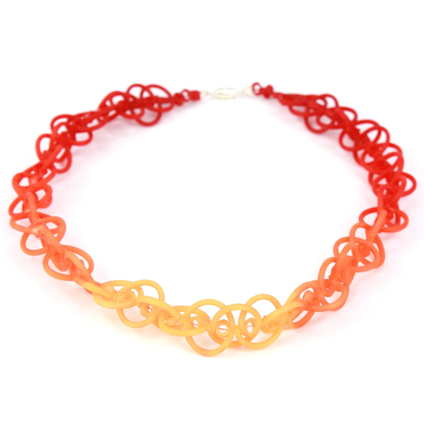 Short chain necklace - Red, orange and yellow