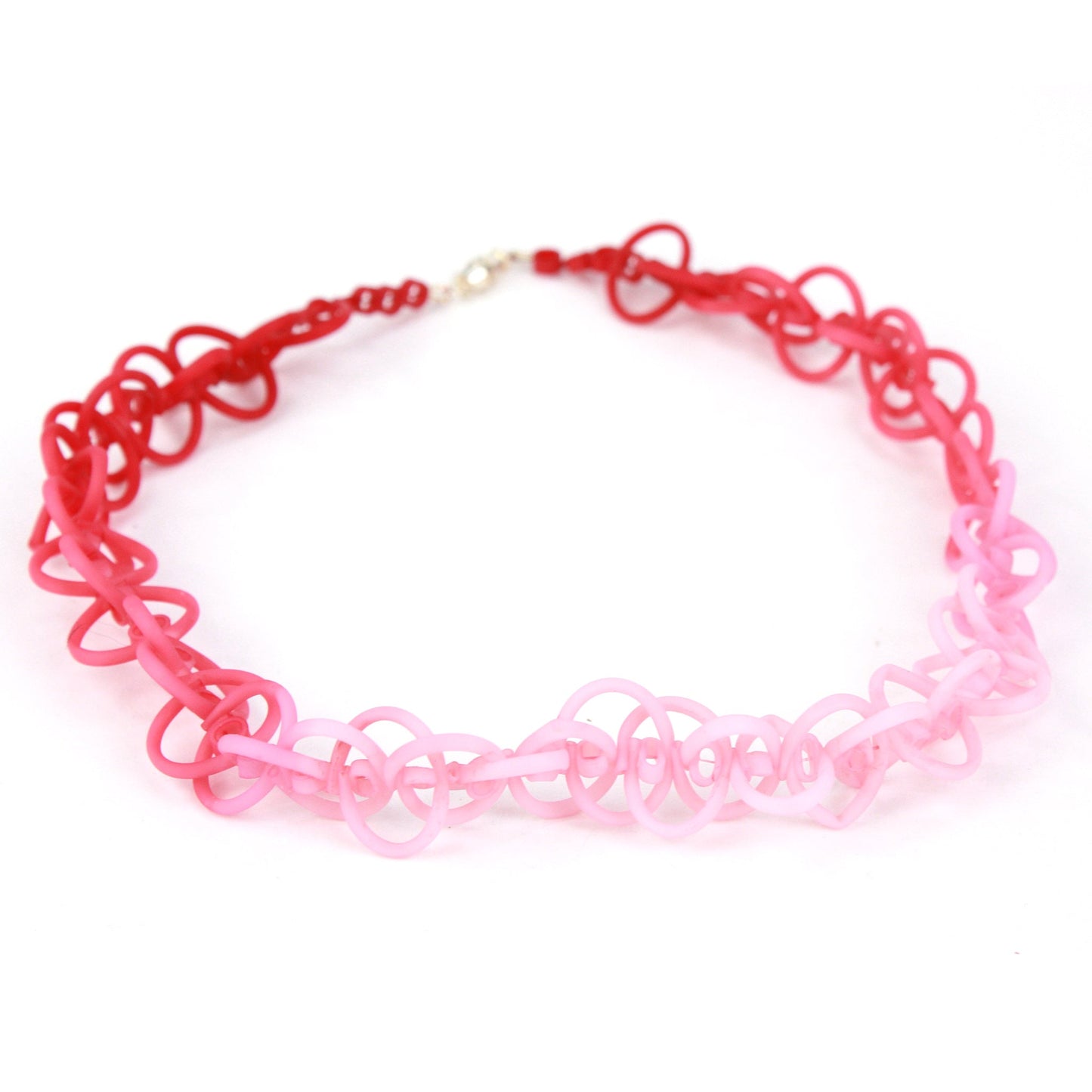 Short chain necklace - Red and pink