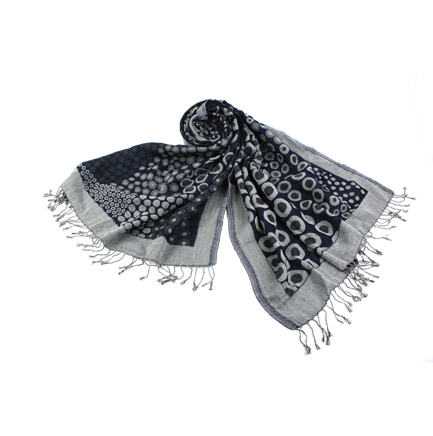Kalya scarf in silver, grey and black